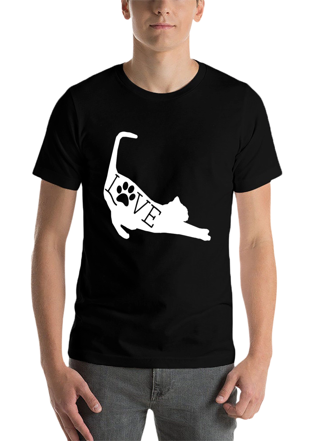 Black Cat Love Graphic T-Shirt - Pet Lover Tee view 7