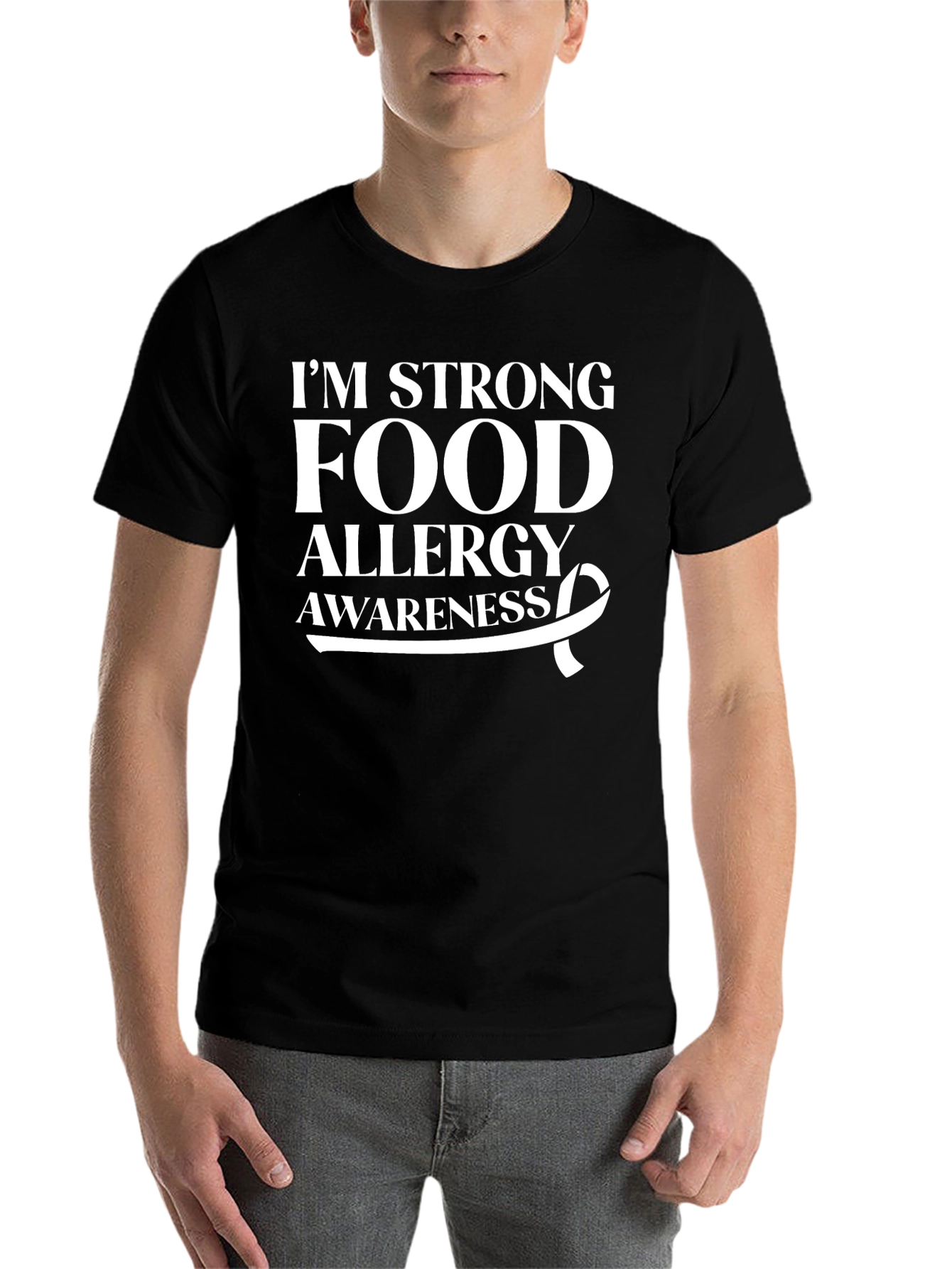 Black Food Allergy Awareness Graphic Tee view 7