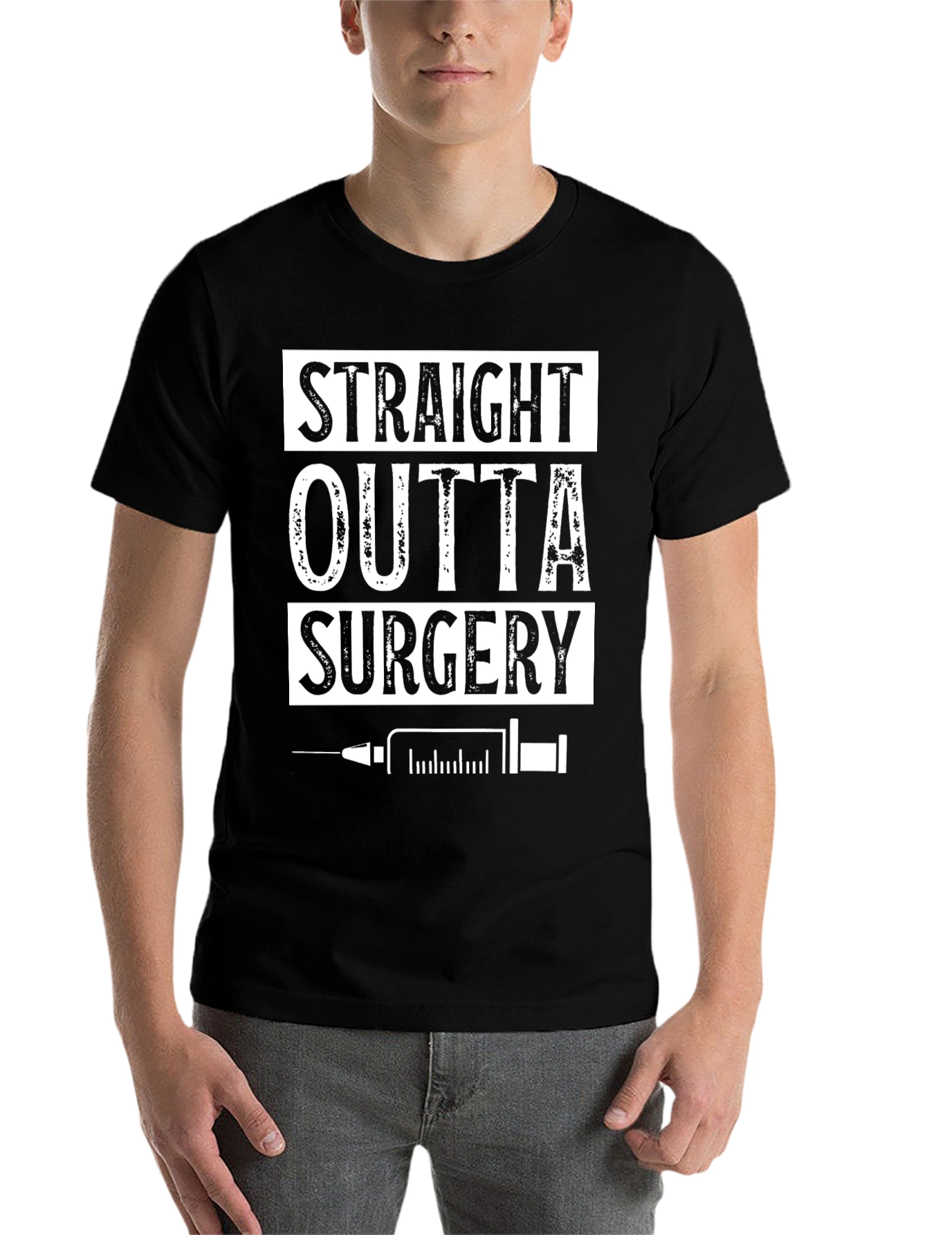 Black Straight Outta Surgery T-Shirt view 7
