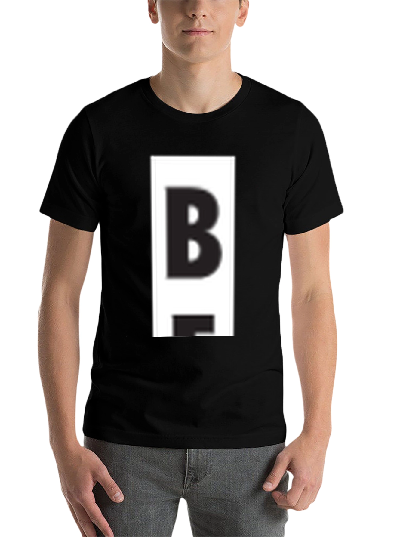 Black Bold 'B' Graphic Tee - Casual Black T-Shirt view 7