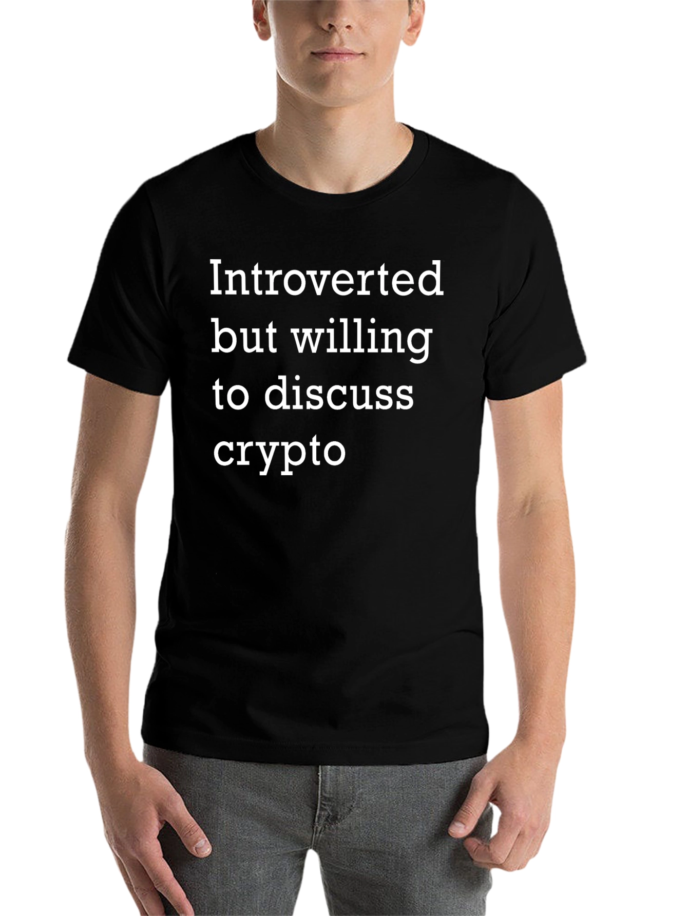 Black Introverted Crypto Enthusiast T-Shirt view 7