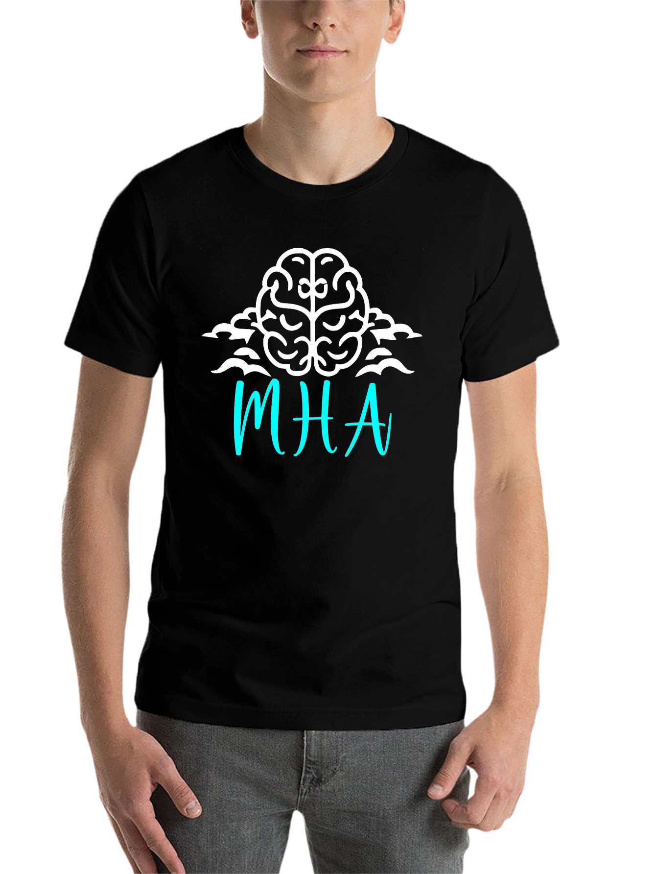 Black MHA Brain Graphic Tee - Soft Cotton Blend view 7