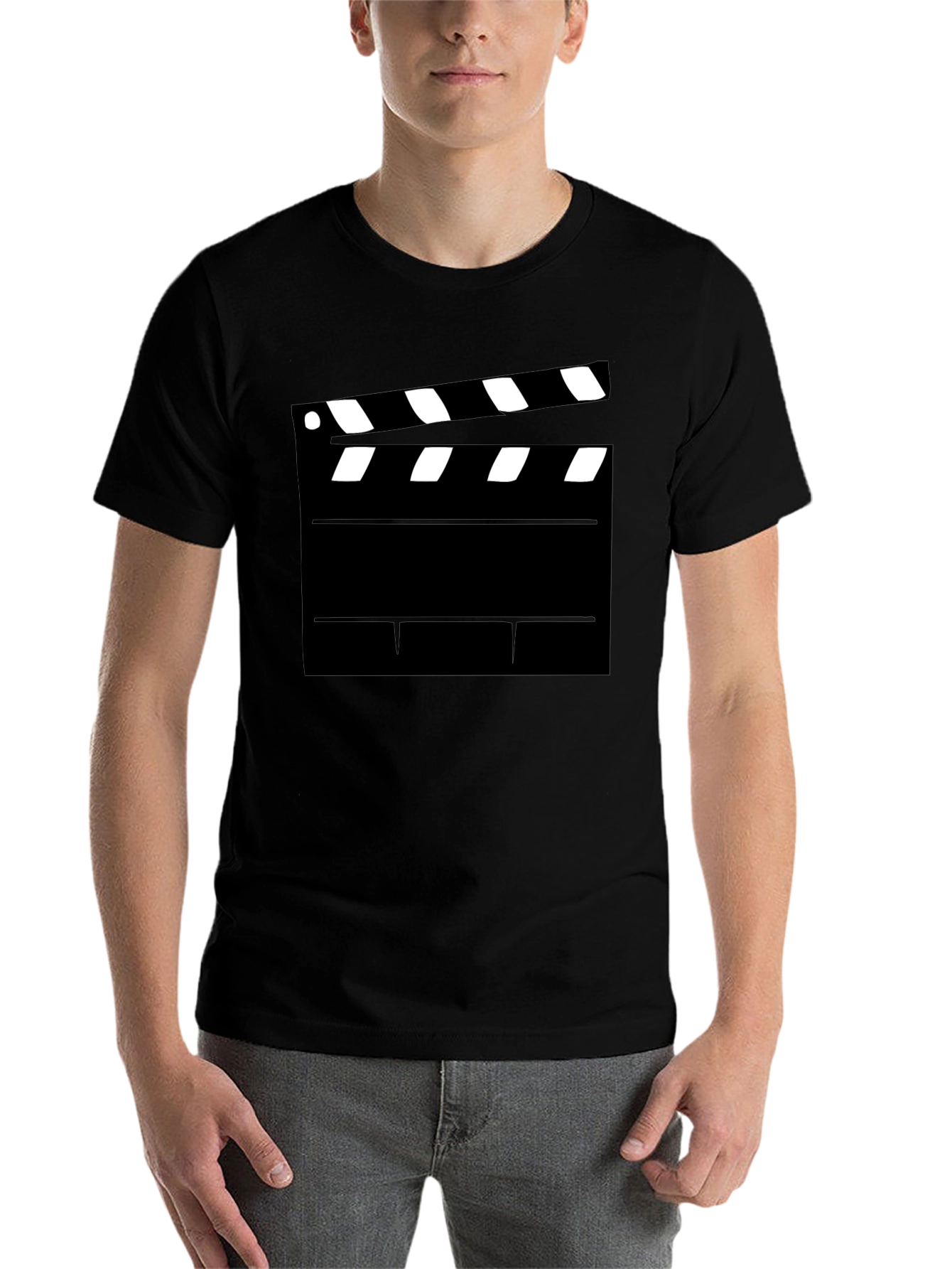 Black Movie Clapperboard Graphic T-Shirt - Film Lover Tee view 7
