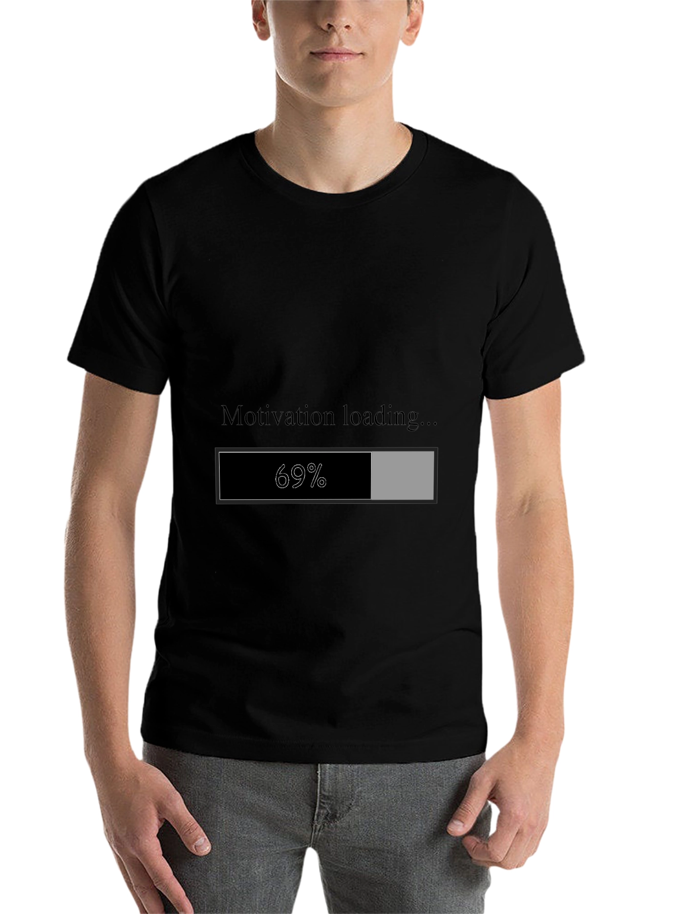 Black Motivation Loading T-Shirt view 7
