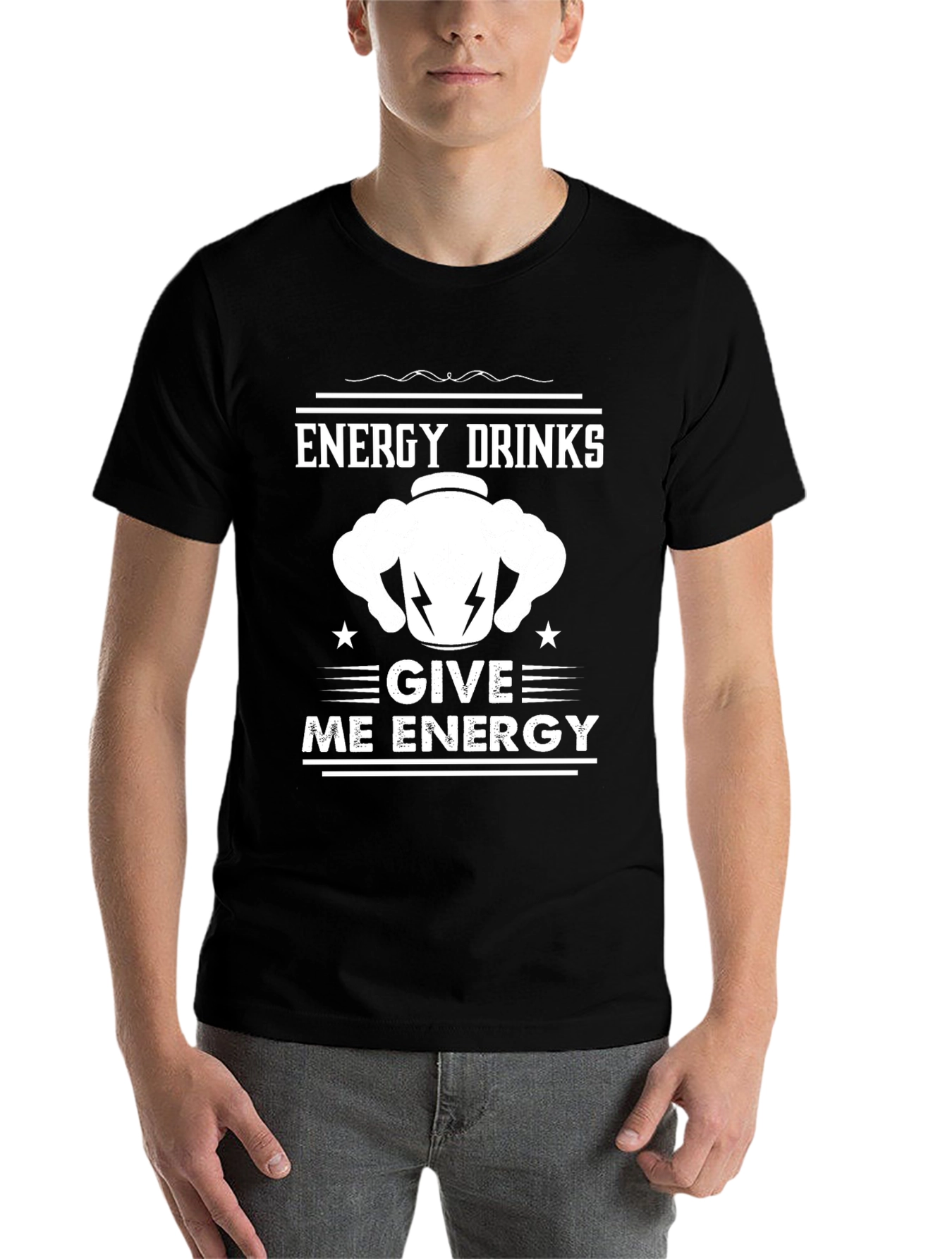 Black Energy Drinks Give Me Energy T-Shirt view 7
