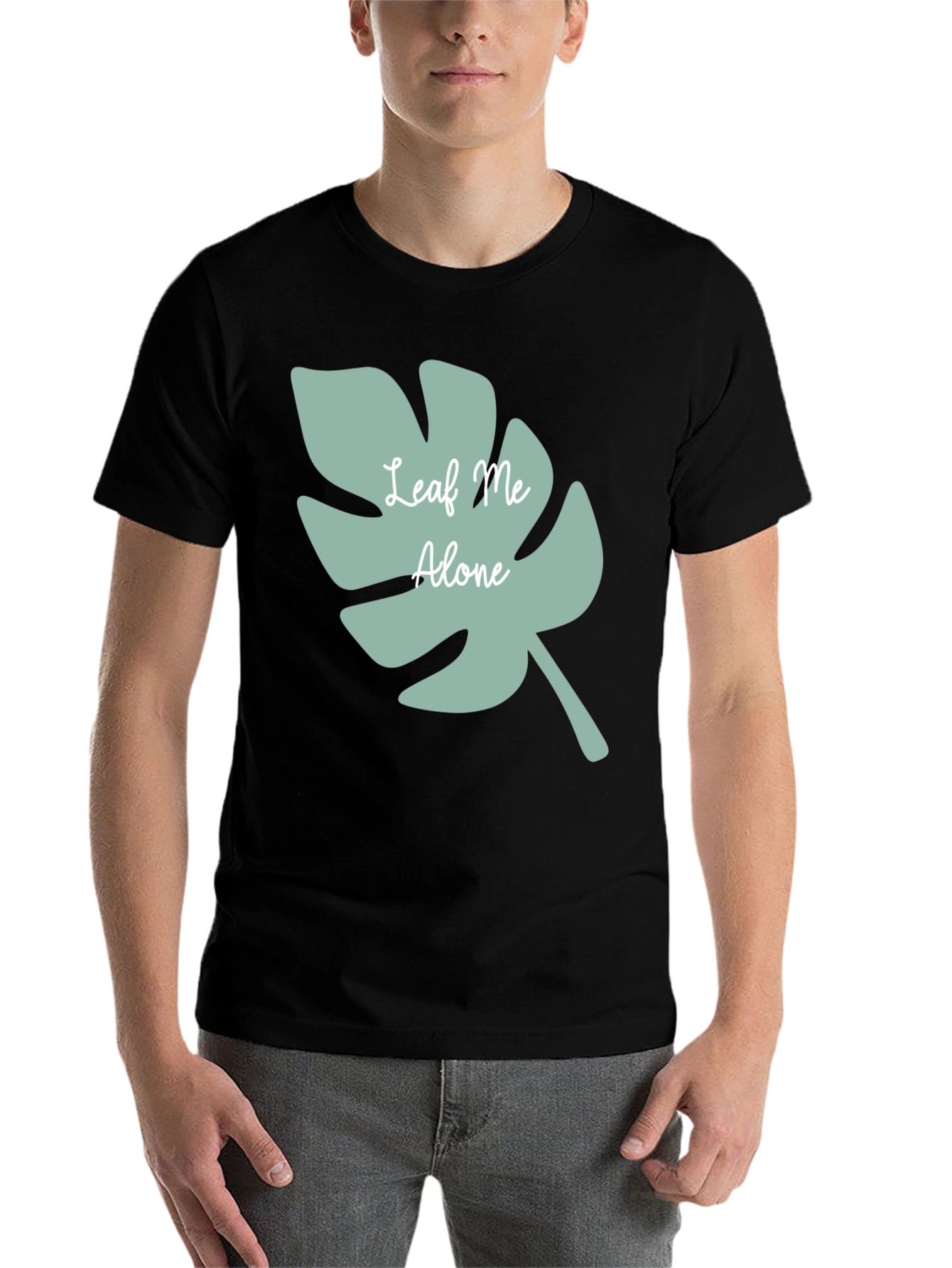 Black Leaf Me Alone T-Shirt - Comfy Casual Tee view 7