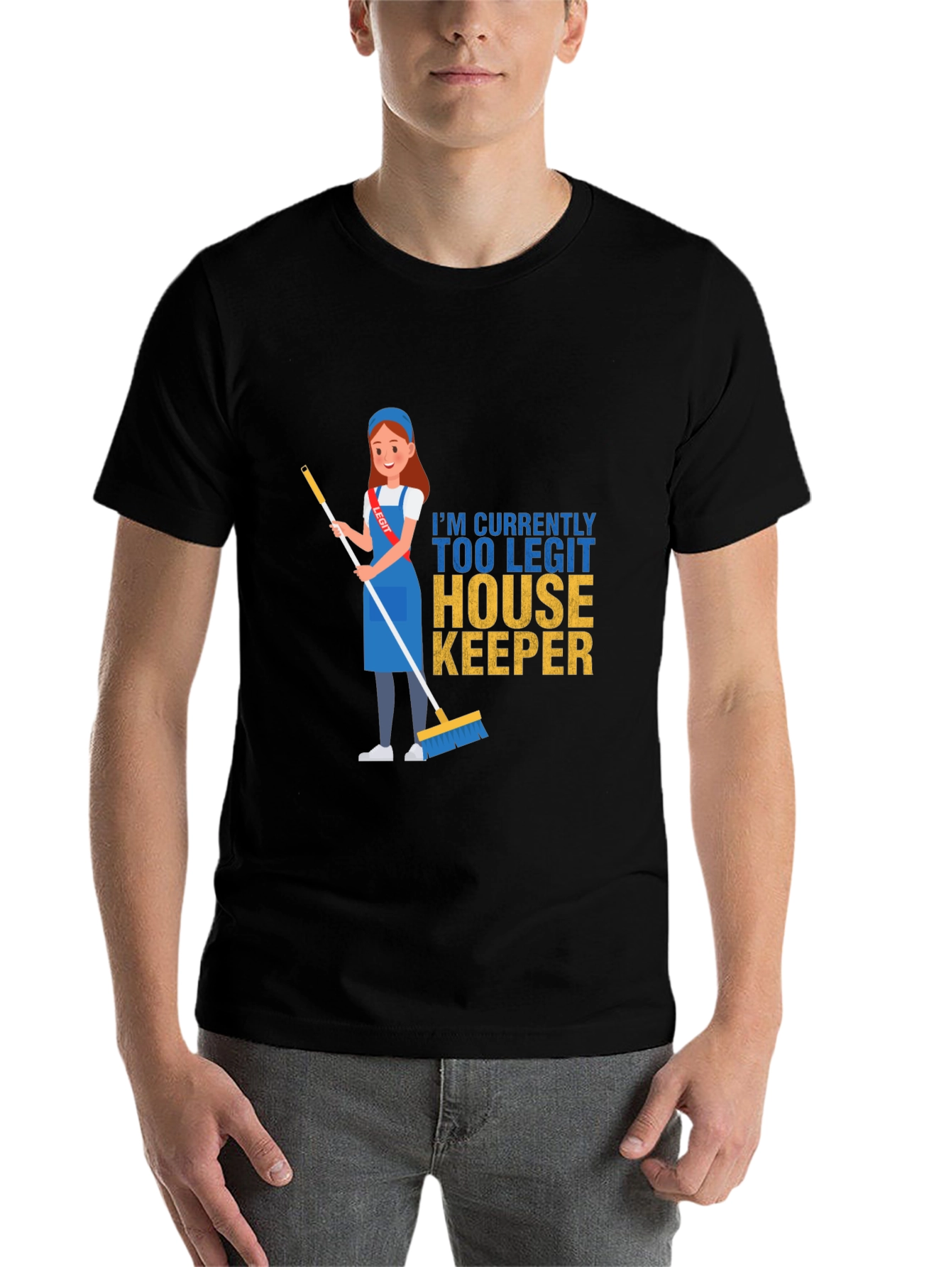 Black Too Legit Housekeeper T-Shirt view 7