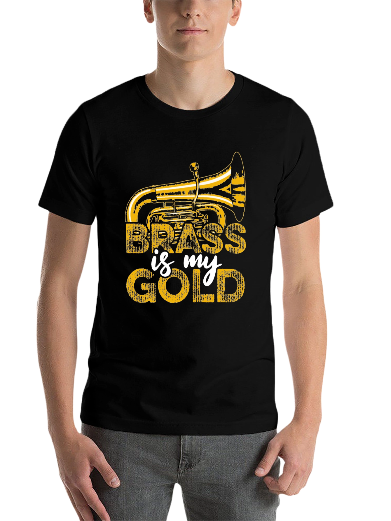 Black Brass is My Gold Tuba Player T-Shirt view 7