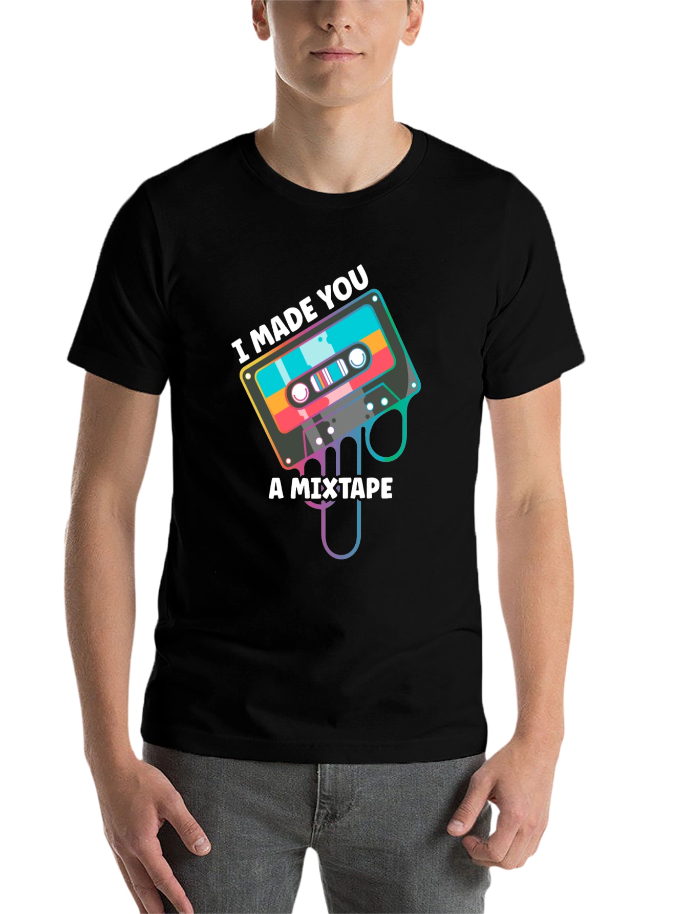 Black I Made You a Mixtape Graphic T-Shirt view 7