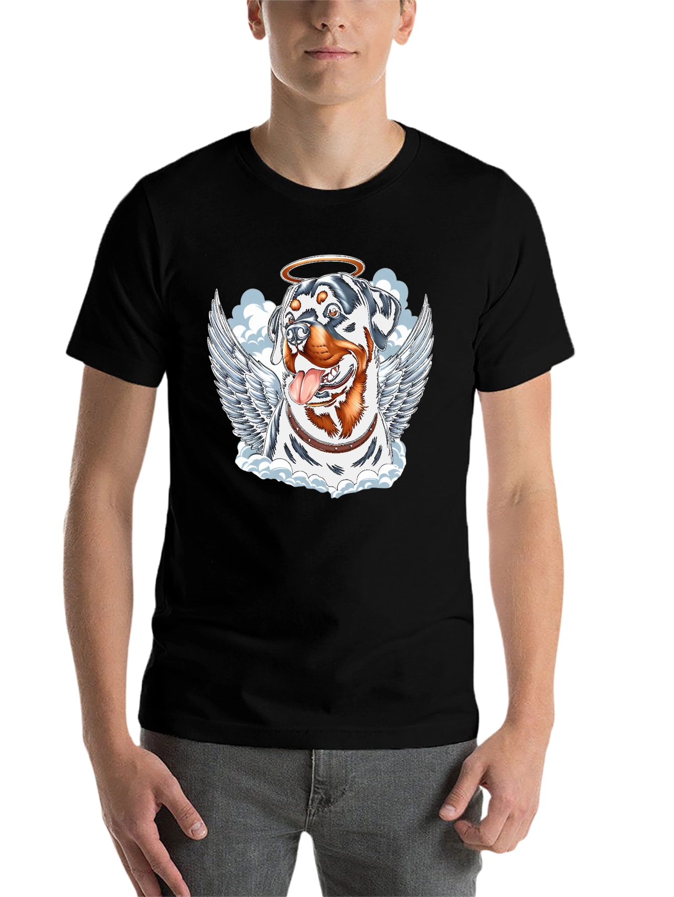 Angel Dog Graphic Tee - Rottweiler with Wings - 7
