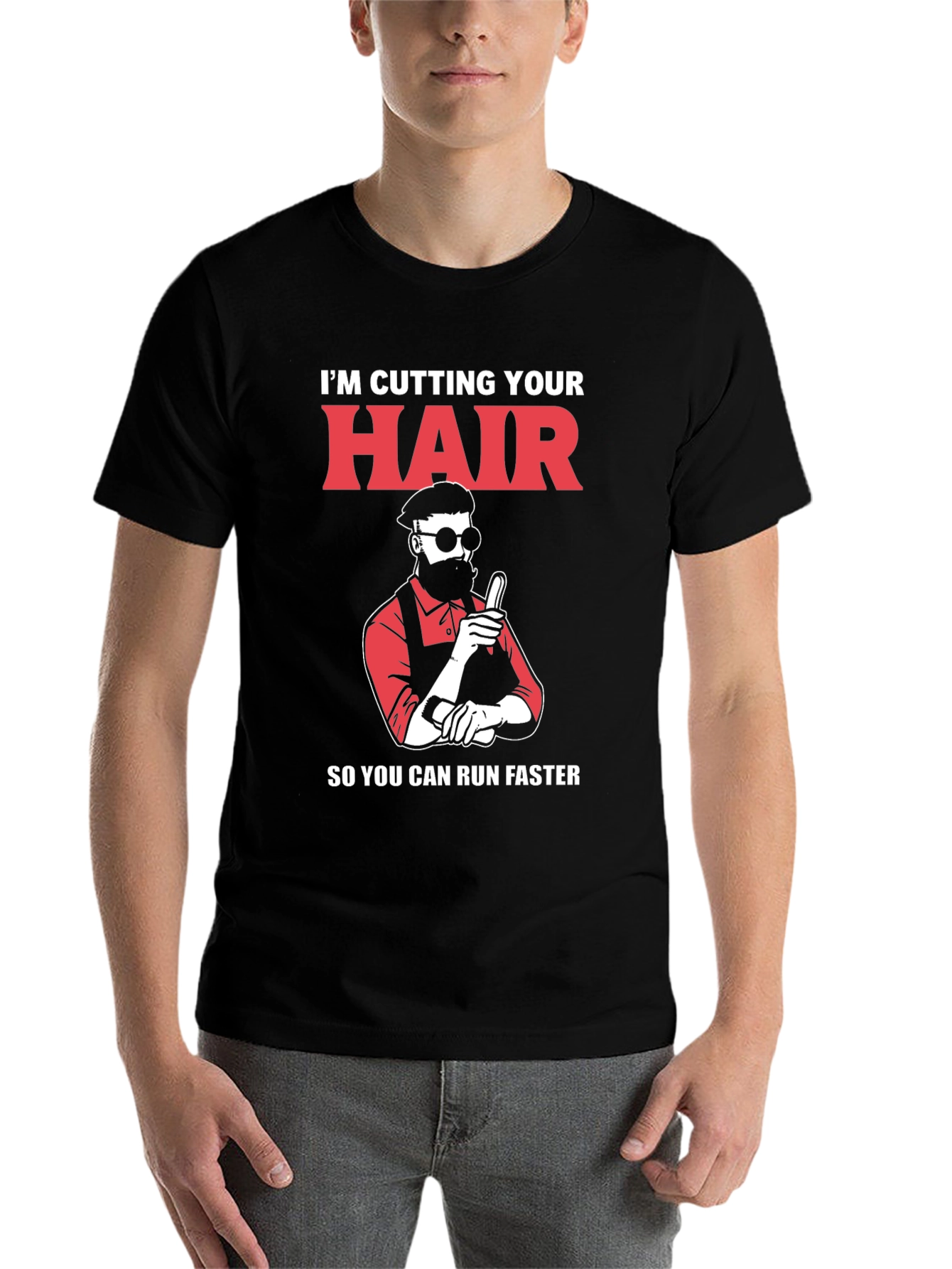Black I'm Cutting Your Hair T-Shirt view 7