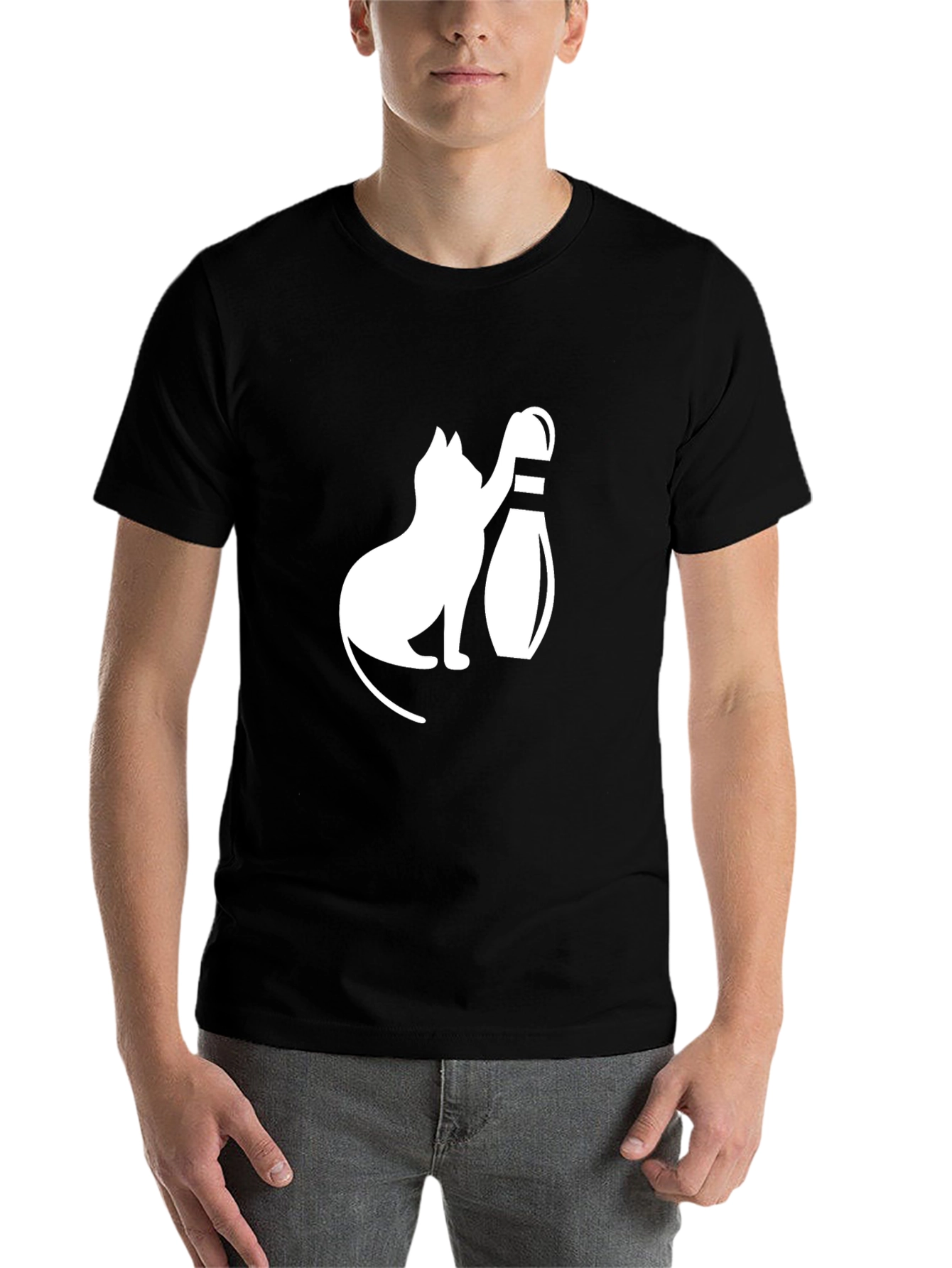 Black Cat Bowling T-Shirt - Unisex view 7