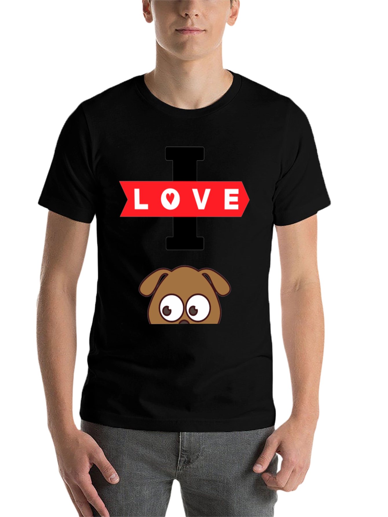 Black I Love Dogs Graphic T-Shirt view 7