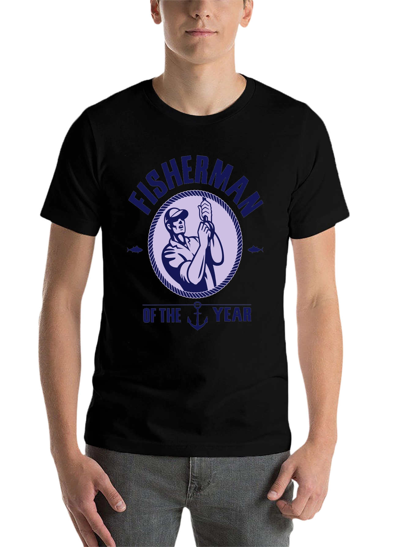 Fisherman of the Year Graphic T-Shirt - Black - 7