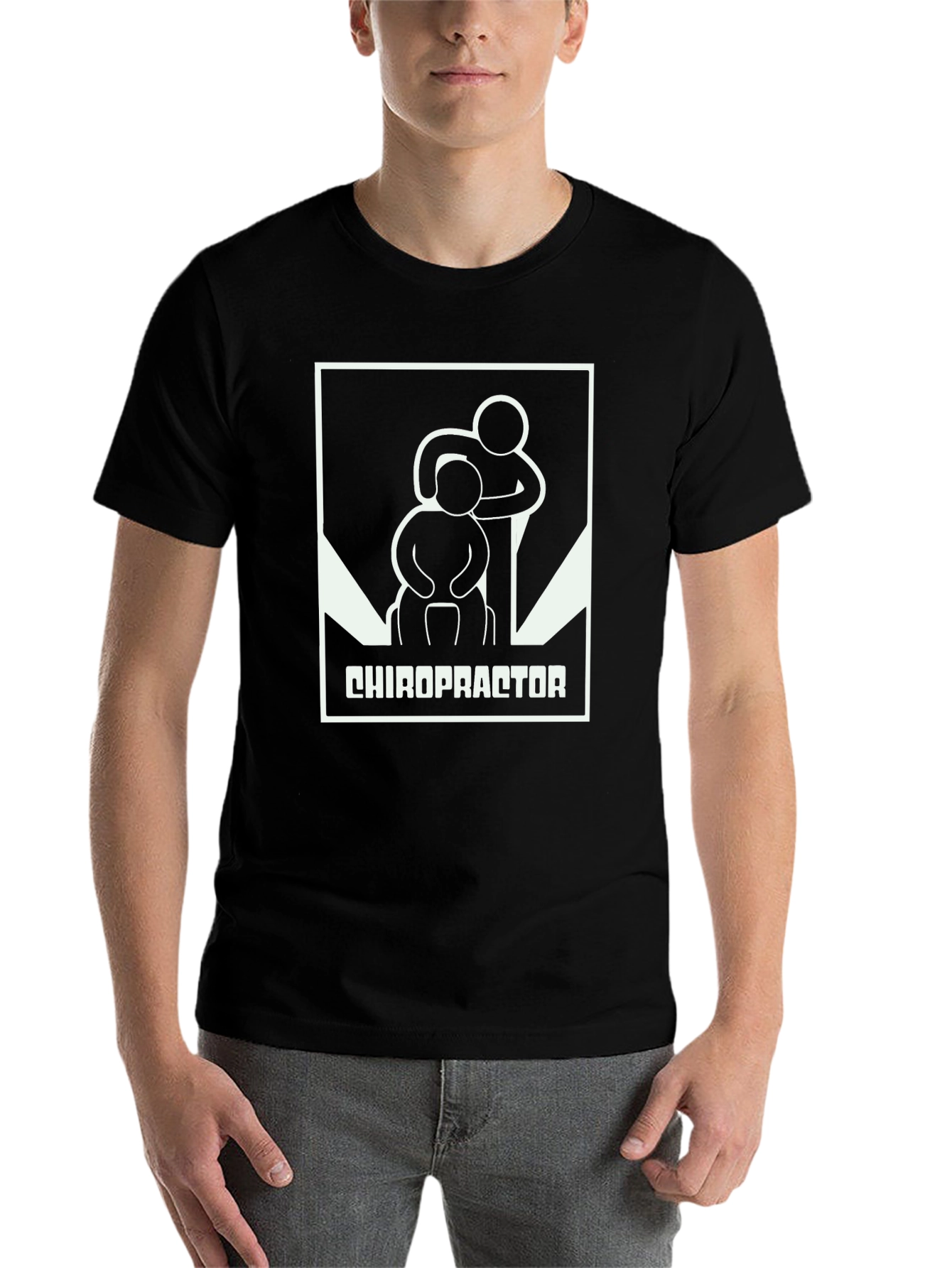 Black Chiropractor Graphic T-Shirt - Black view 7