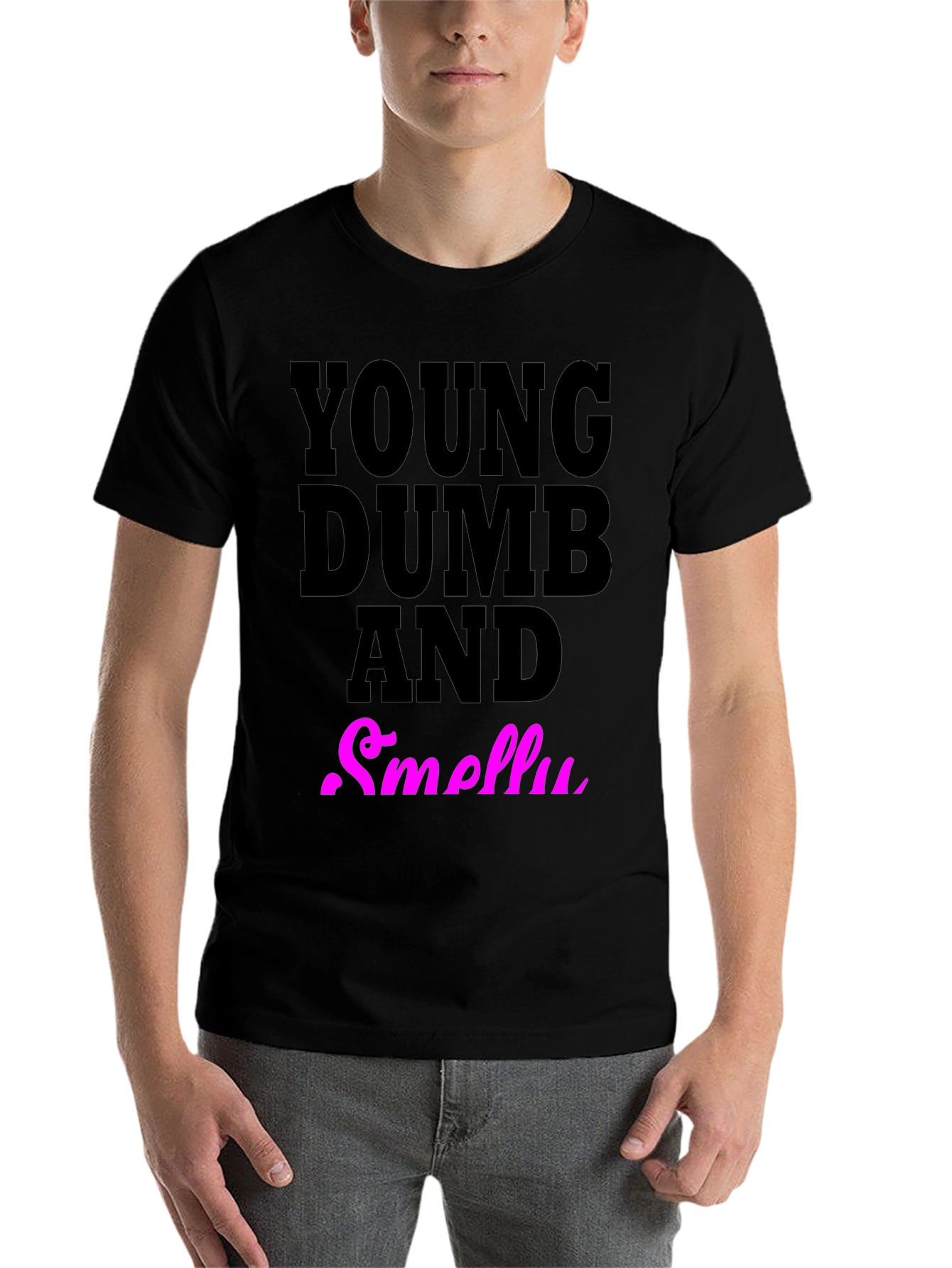 Black Young Dumb And Smelly T-Shirt view 7