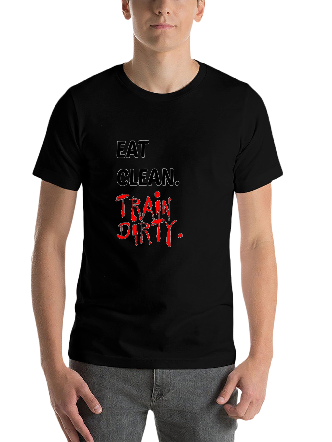 Black Eat Clean, Train Dirty Black Graphic Tee view 7