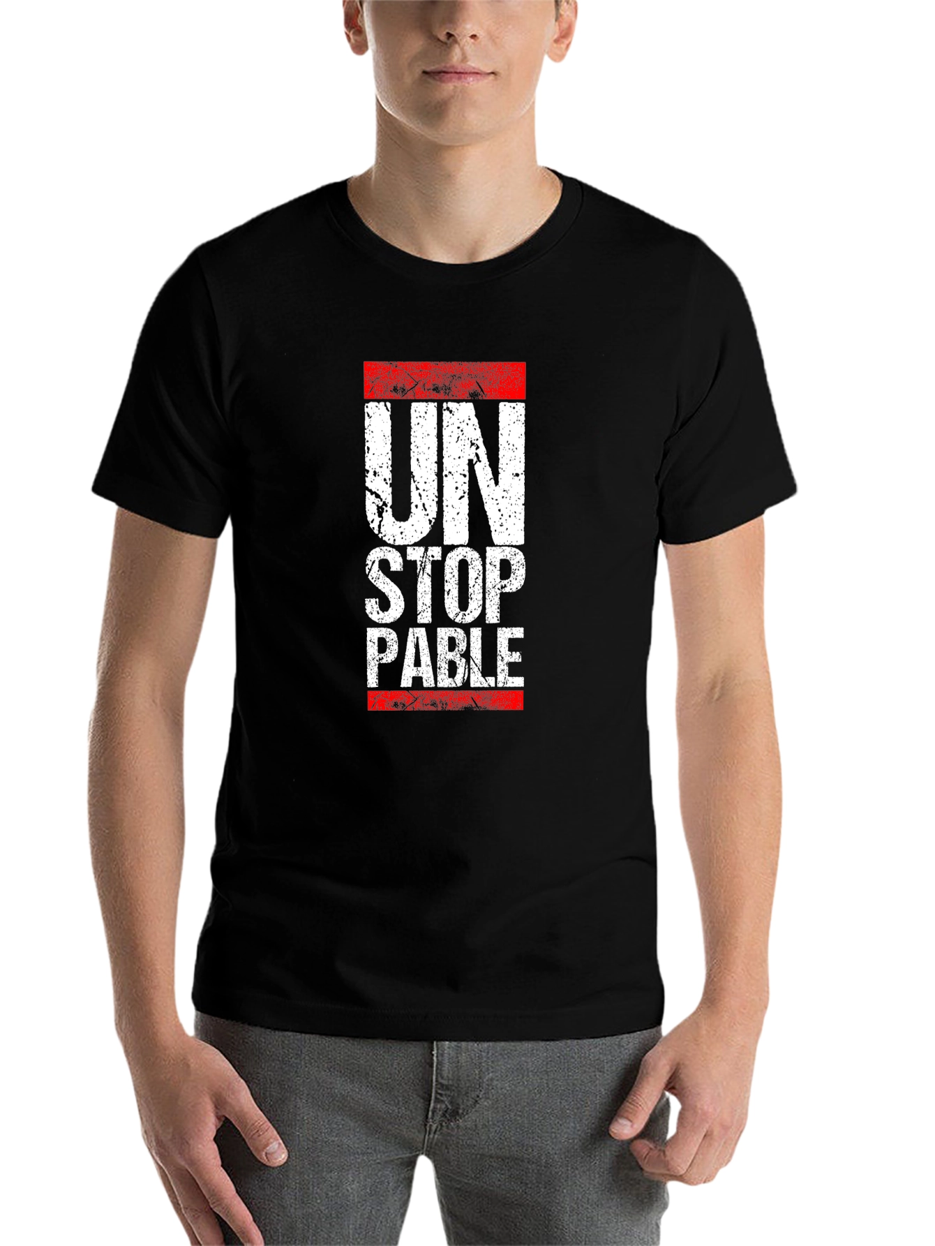 Black Unstoppable Graphic Print Black T-Shirt view 7