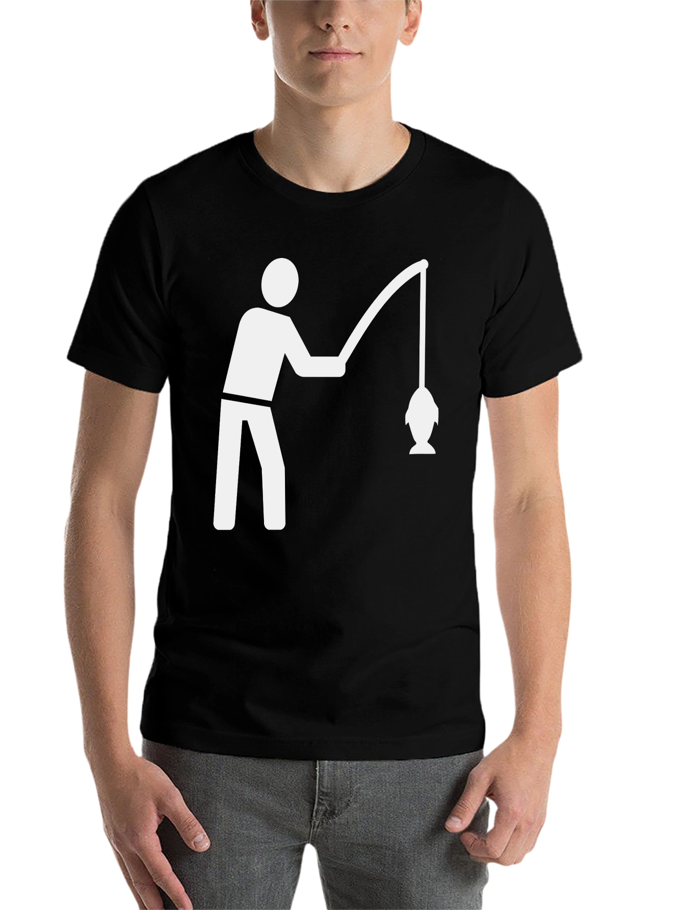 Black Fishing T-Shirt - Black, Graphic Tee view 7