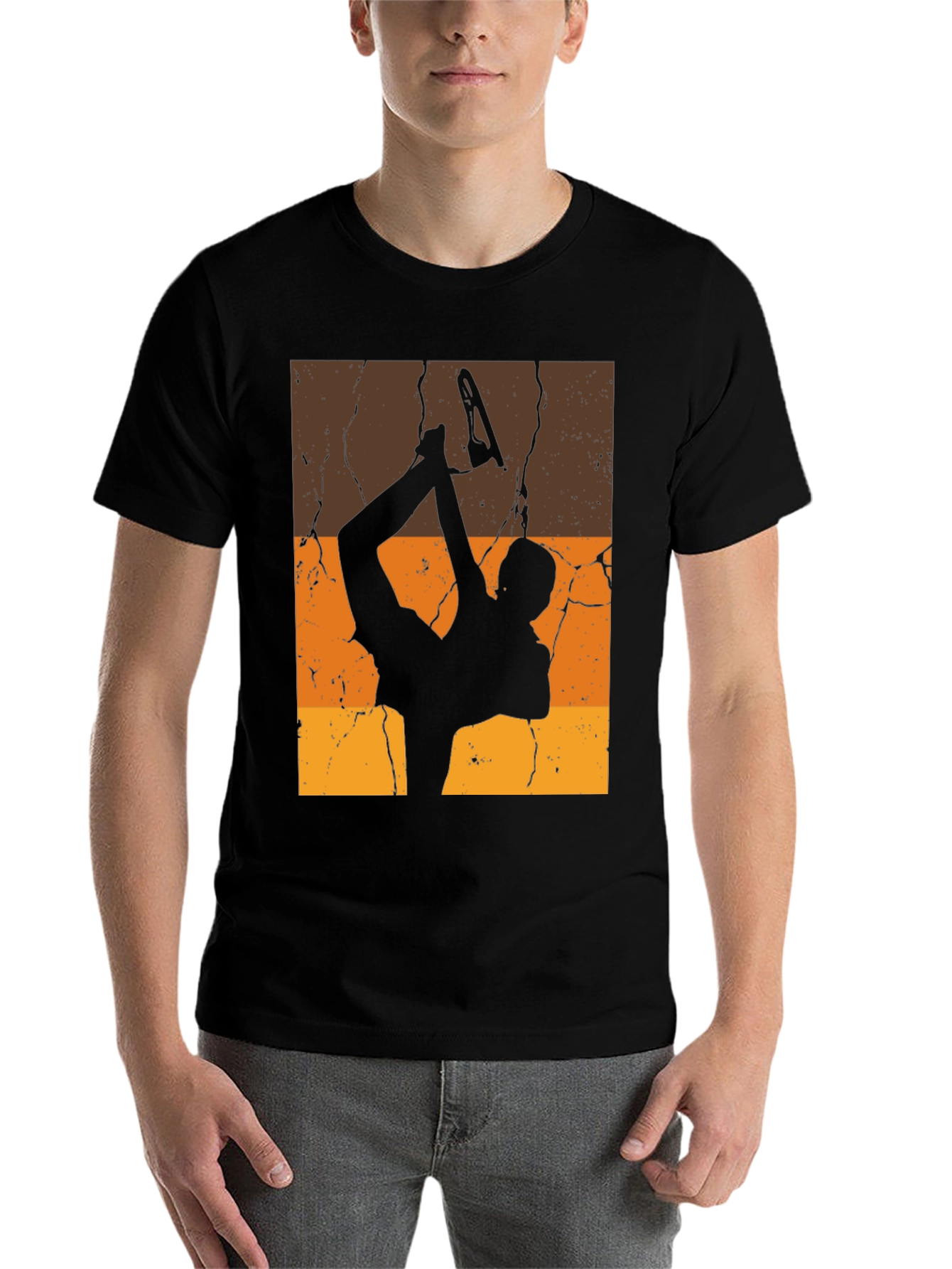 Black Retro Figure Skating T-Shirt view 7