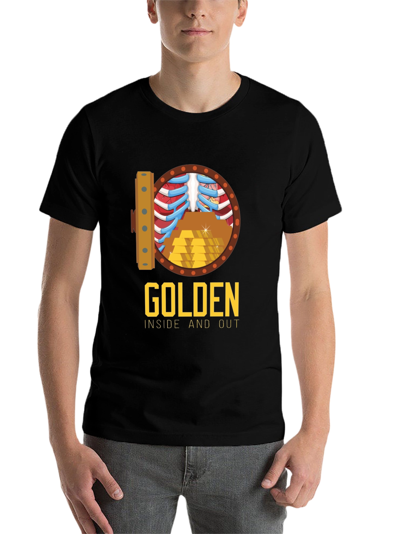 Black Golden Inside & Out Graphic Tee - Bold Style view 7
