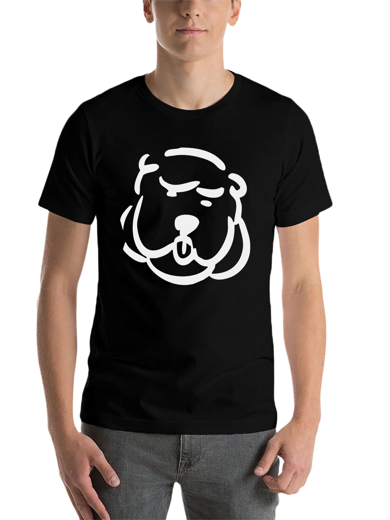 Black Cool Cartoon Beaver Black T-Shirt view 7
