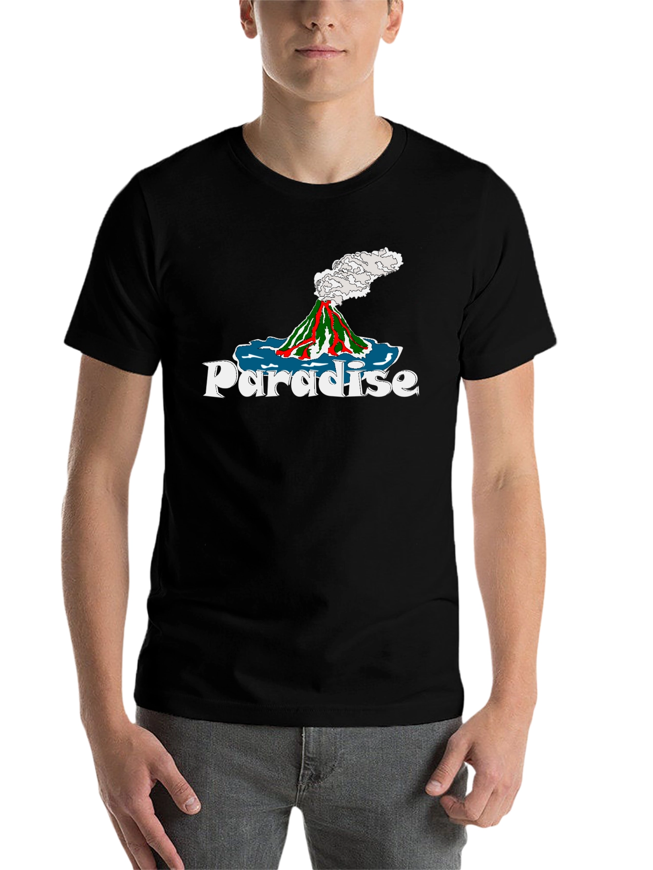 Black Paradise Volcano Graphic Tee - Island Style view 7