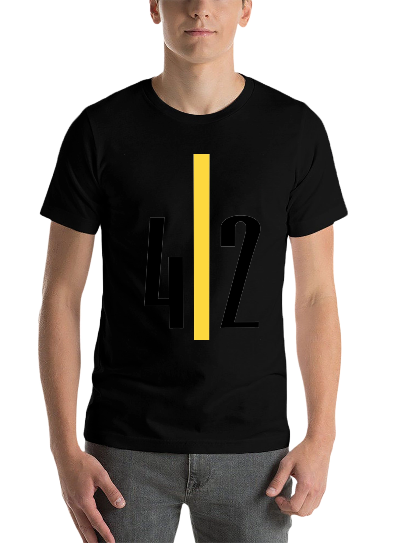Black Bold Number 42 Graphic Tee - Black view 7