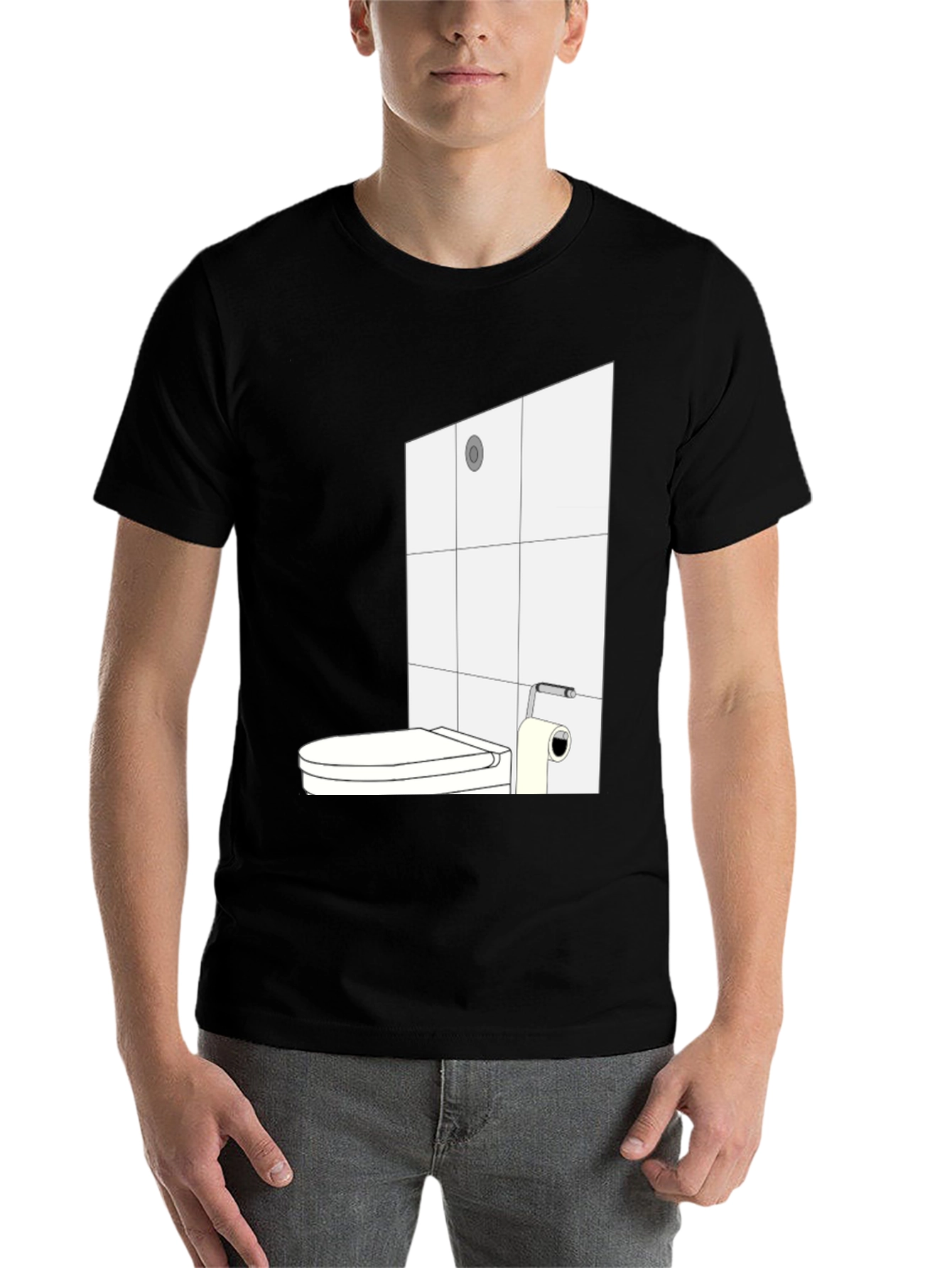 Black Toilet Humor T-Shirt - Black Graphic Tee view 7