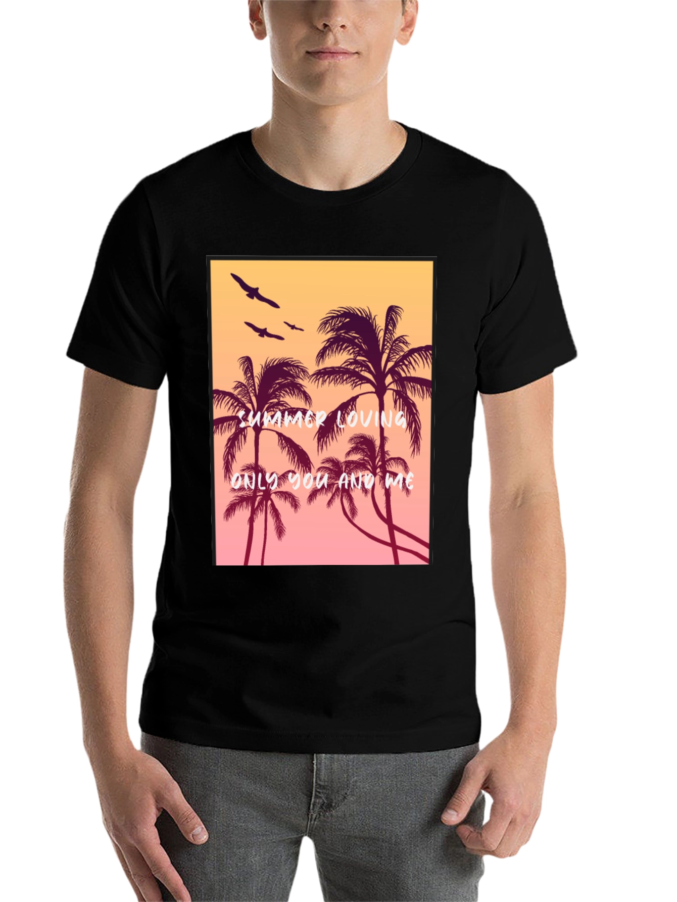 Black Summer Loving Palm Tree Graphic Tee view 7