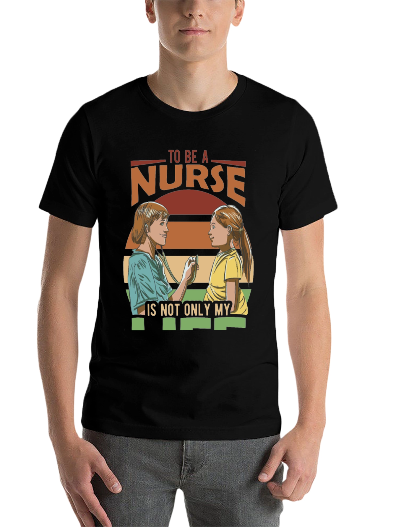 Black Nurse T-Shirt - To Be A Nurse My Vocation Tee view 7