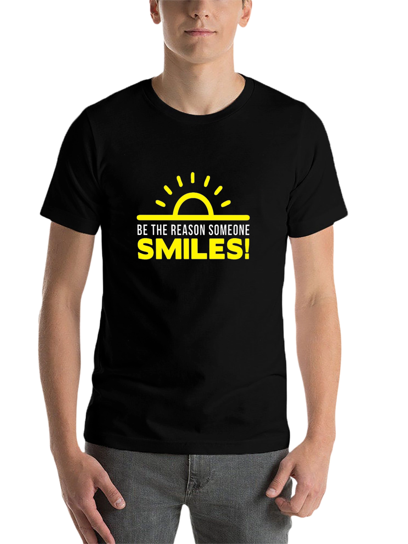 Black Be the Reason Someone Smiles T-Shirt view 7