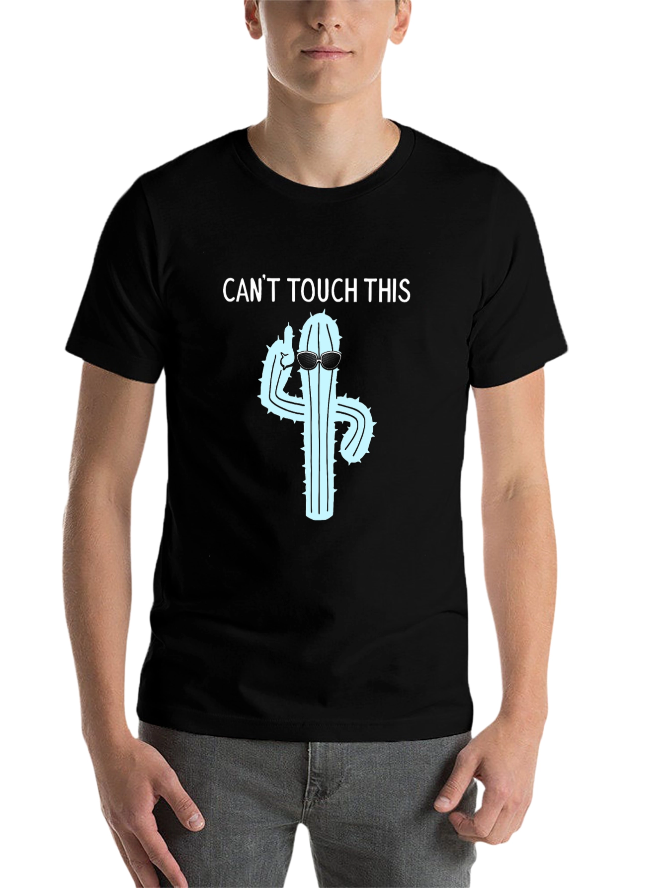Black Cactus T-Shirt: Can't Touch This Funny Tee view 7