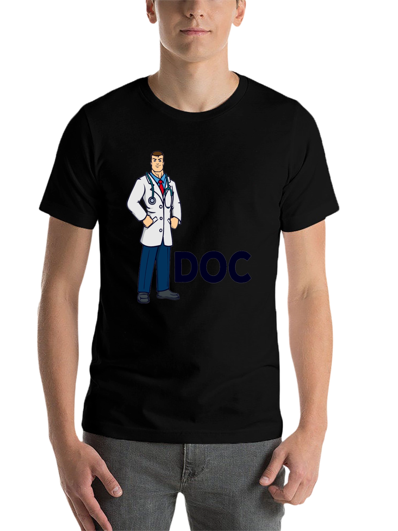 Black Doctor Cartoon Graphic T-Shirt view 7