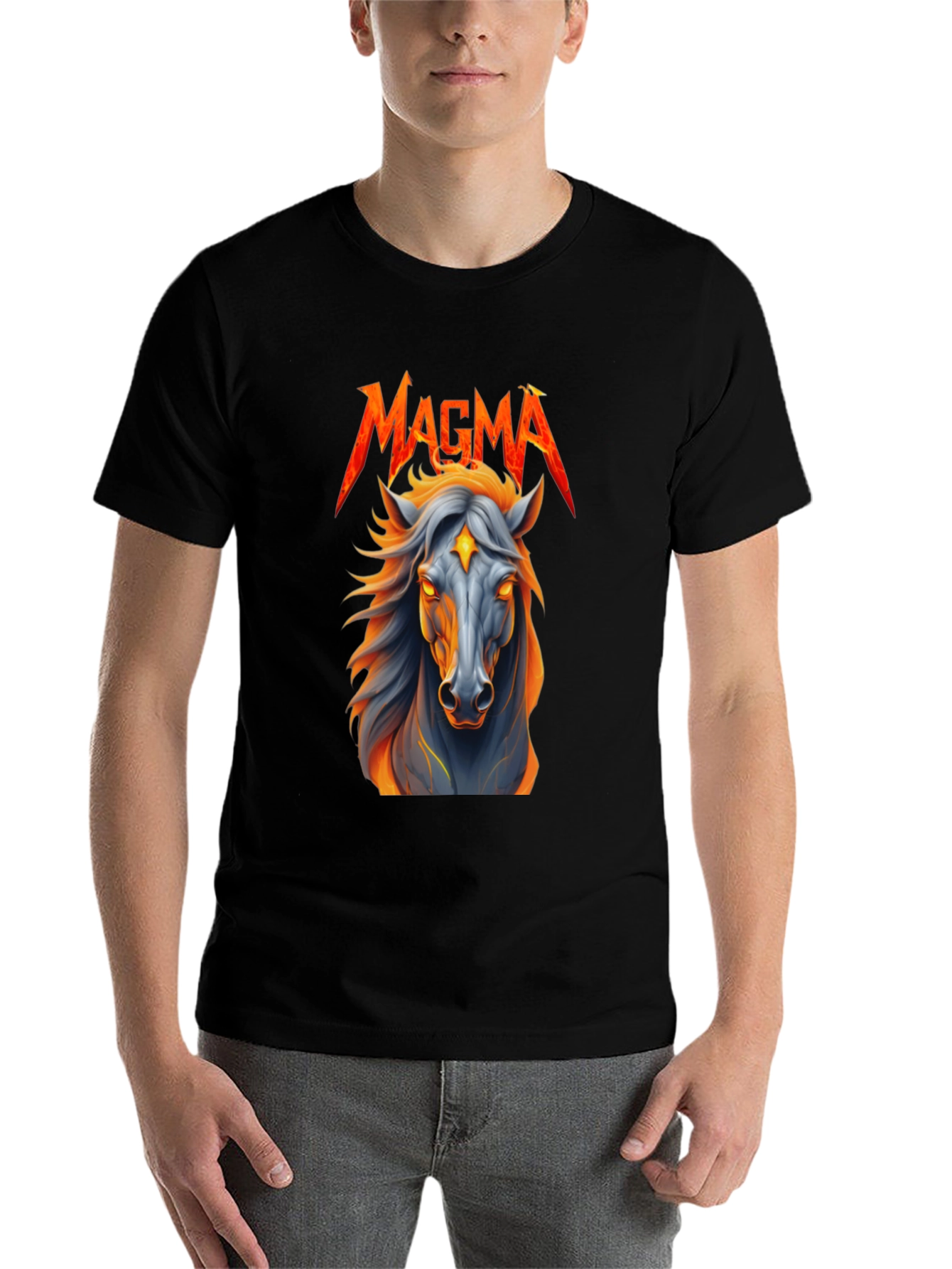 Black Magma Horse Graphic T-Shirt view 7
