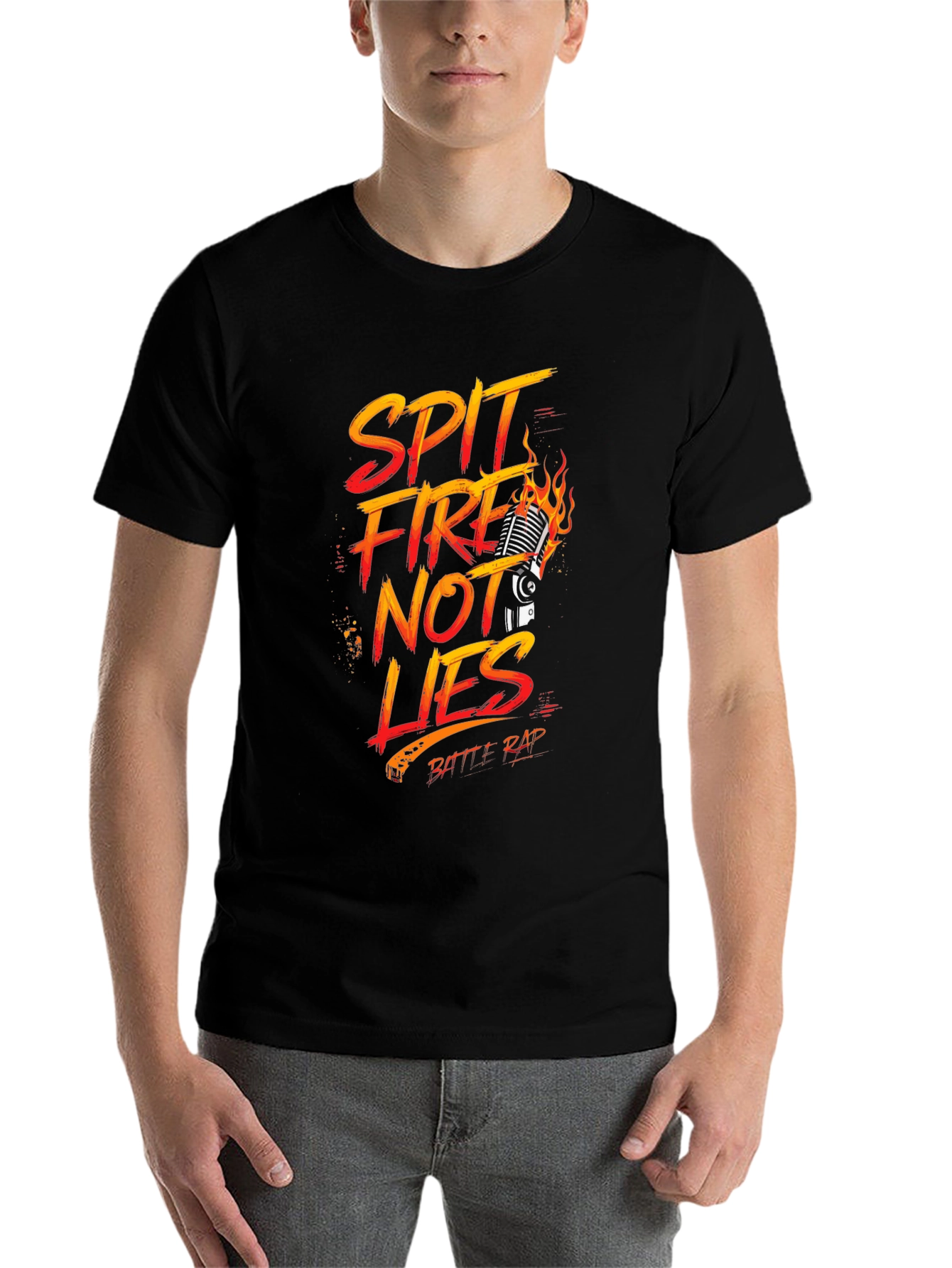 Black Spit Fire Not Lies Battle Rap T-Shirt view 7