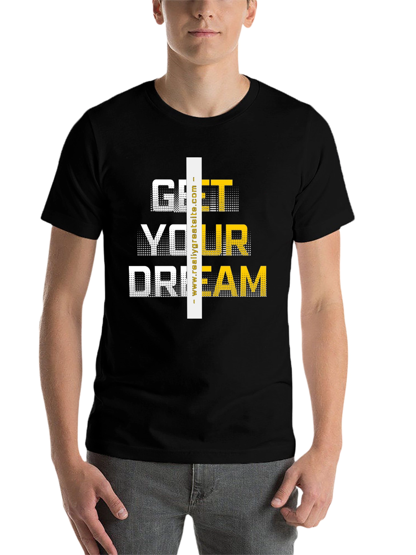 Black Get Your Dream Graphic Tee - Black Casual T-Shirt view 7