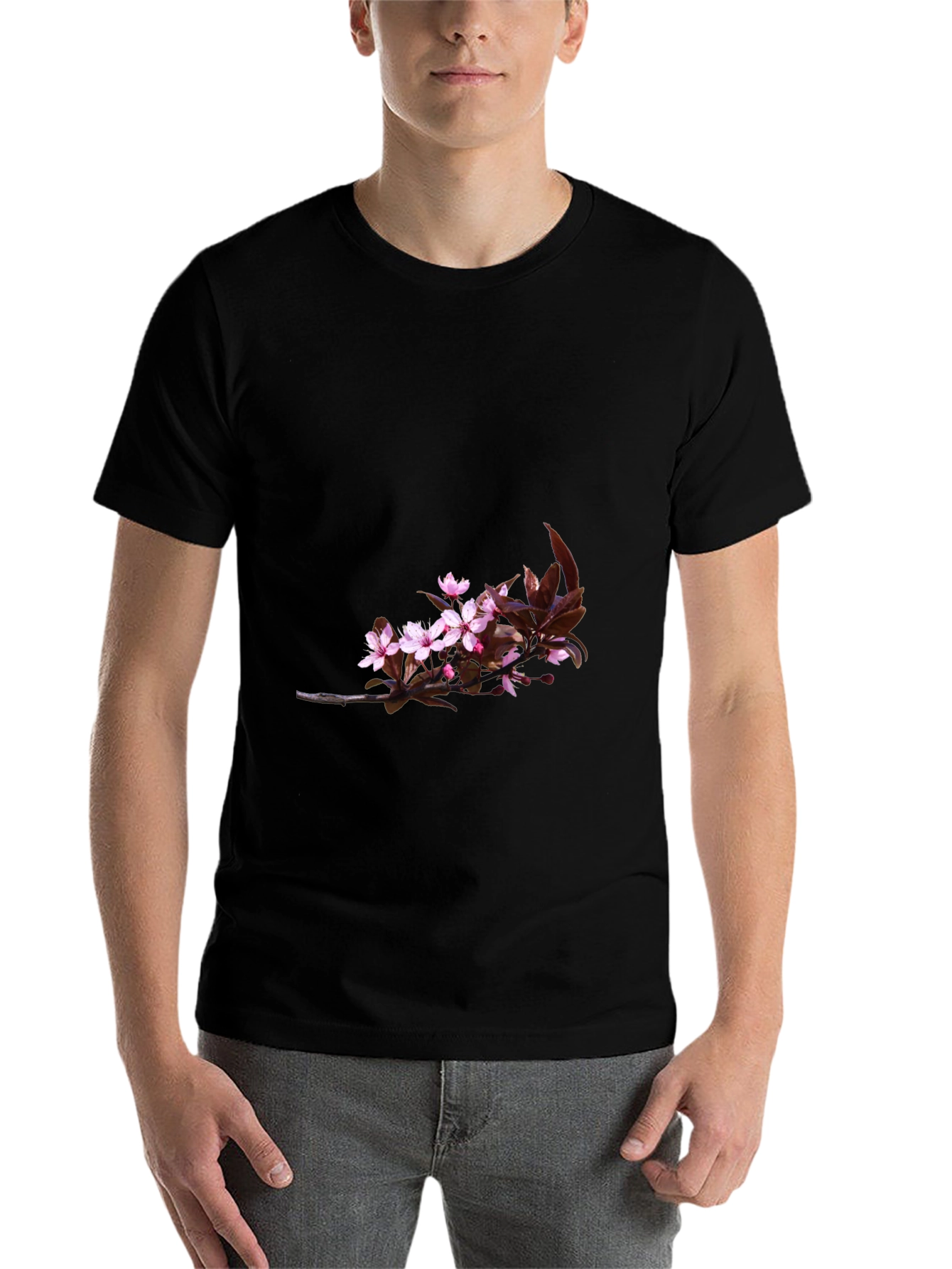Black Black Floral T-Shirt for Men view 7