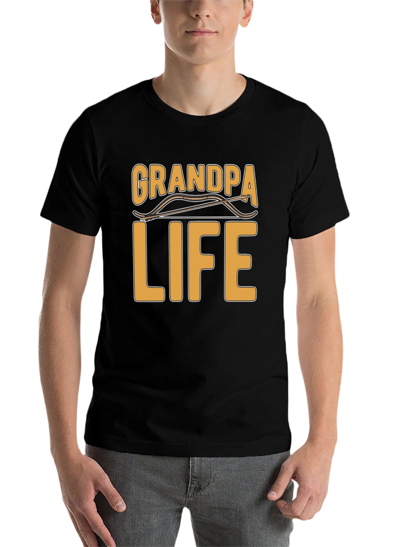Grandpa Life Black T-Shirt, Archery Graphic Tee - 7
