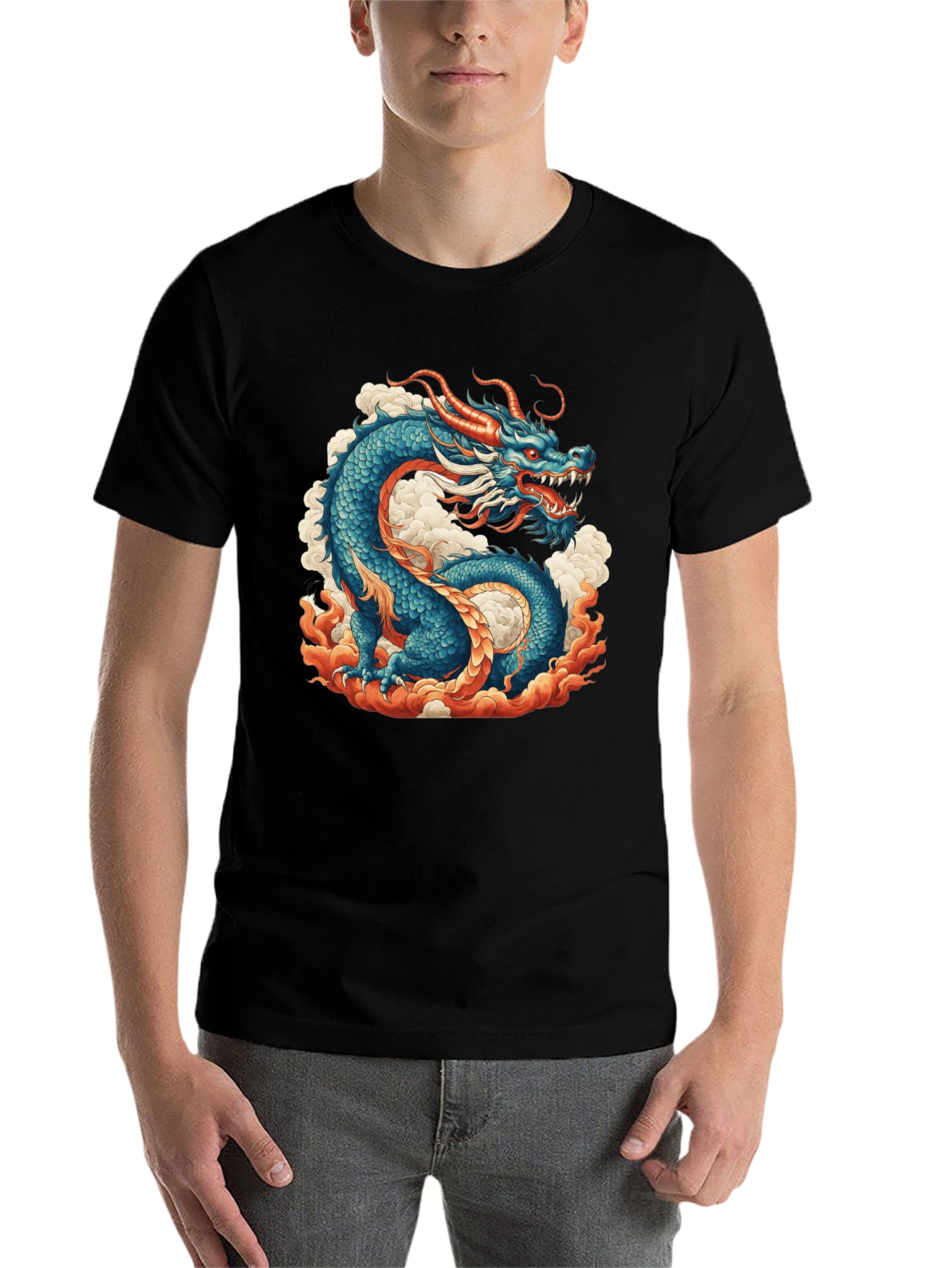 Black Dragon Graphic Tee - Men's Black T-Shirt view 7