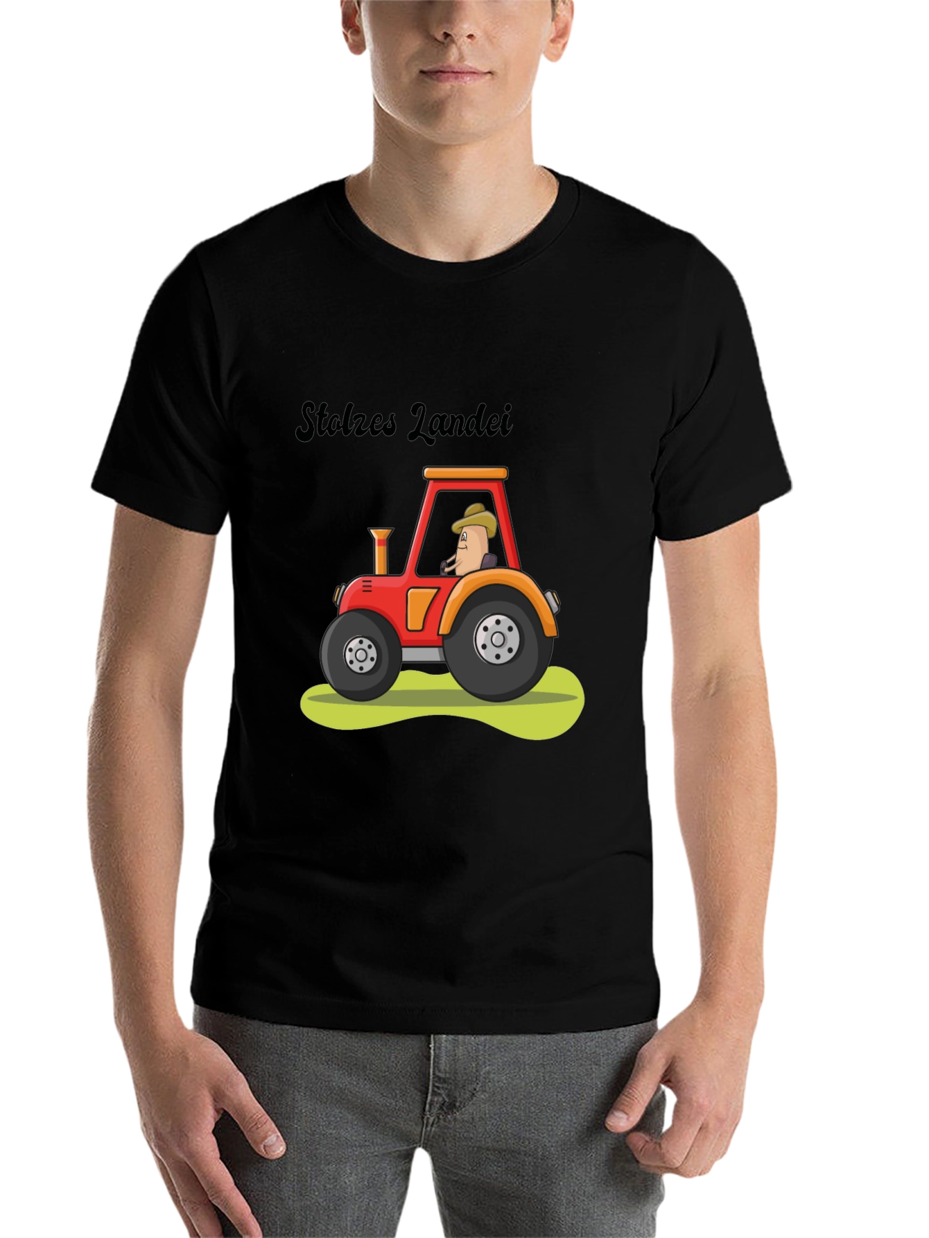 Black Stolzes Landei Tractor Graphic Tee view 7