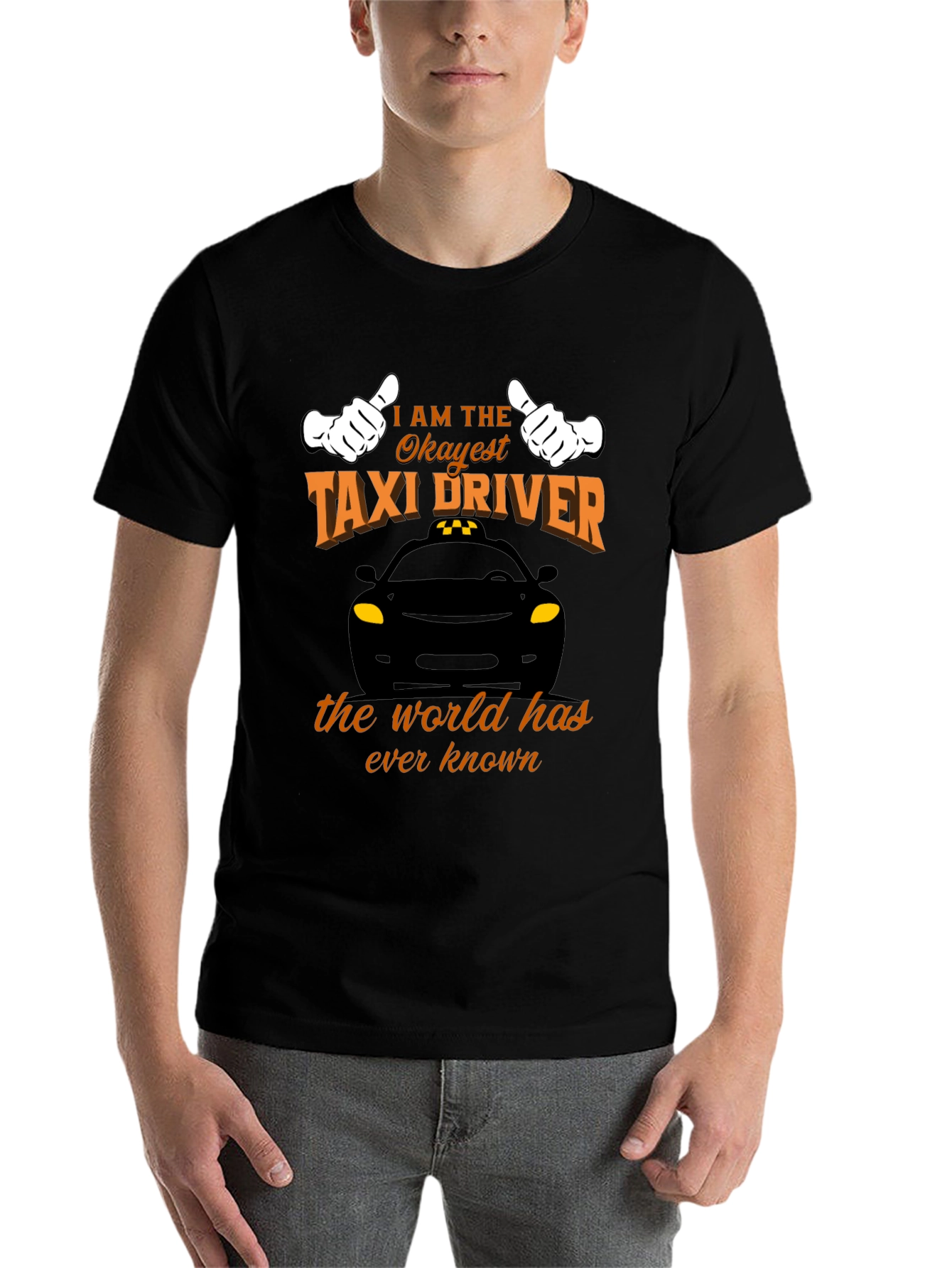 Black Okayest Taxi Driver T-Shirt - Funny Car Humor Tee view 7