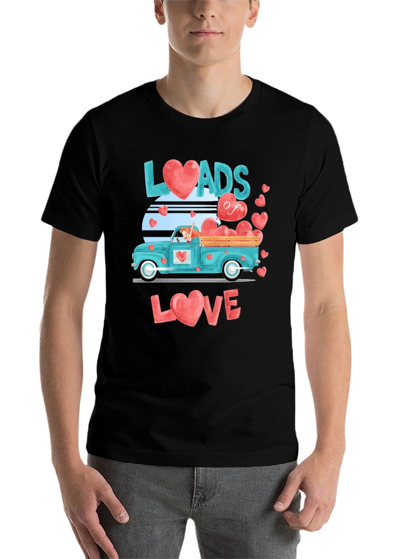 Black Loads of Love Valentine's Day Graphic Tee view 7