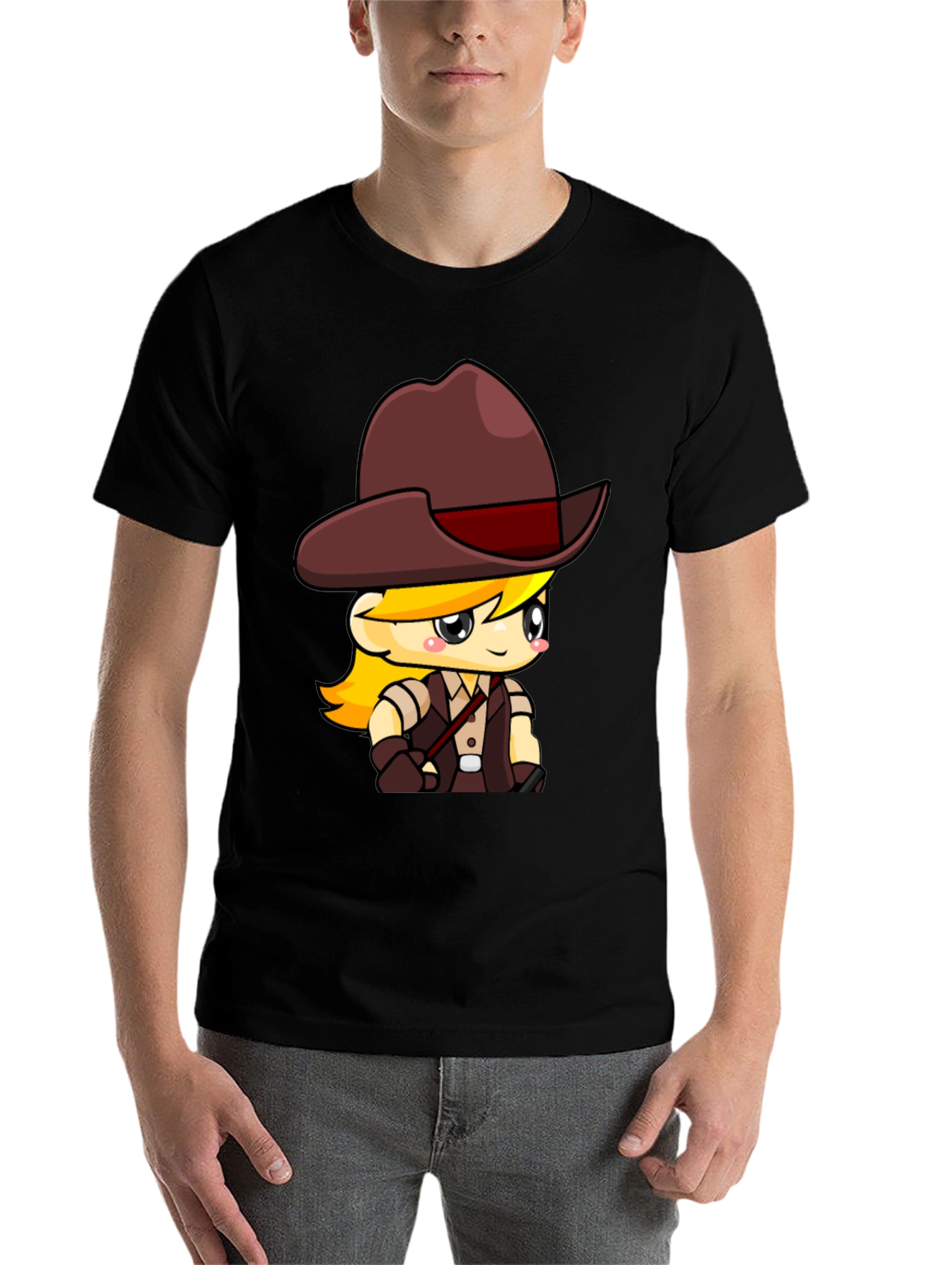 Black Cartoon Explorer T-Shirt - Black view 7