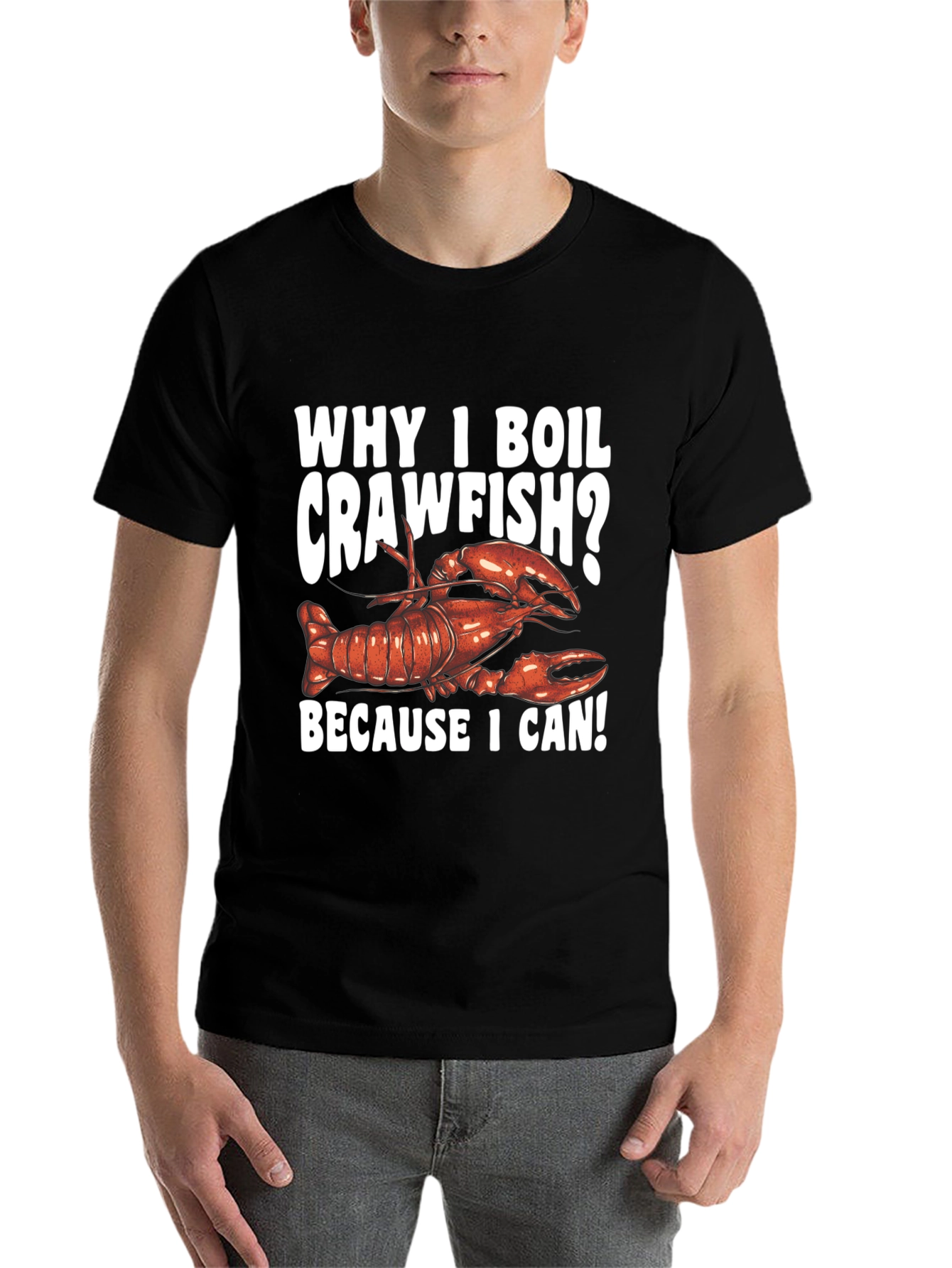 Black Crawfish Boil T-Shirt - Because I Can! view 7