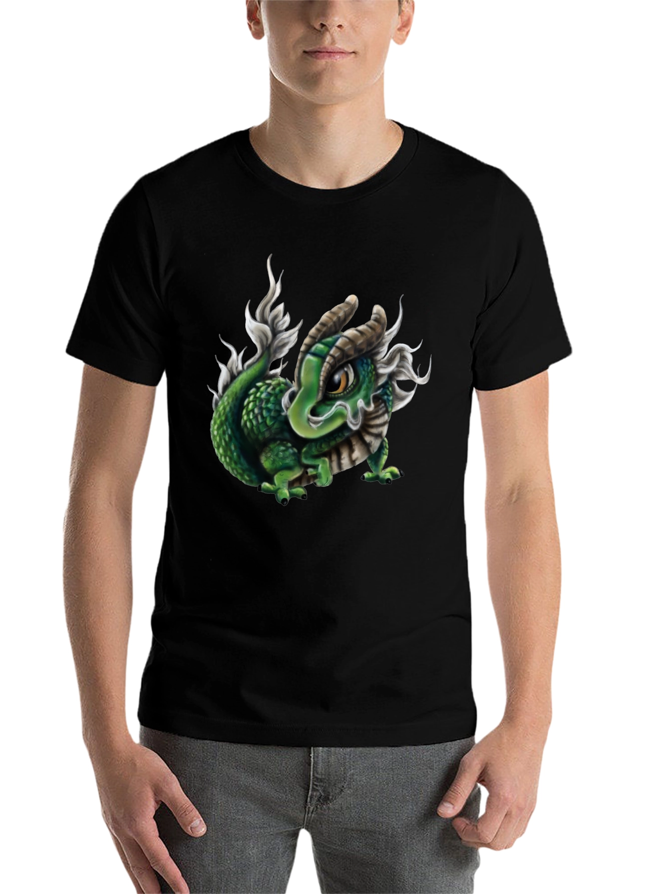 Black Dragon Graphic Tee - Black Cotton Blend view 7