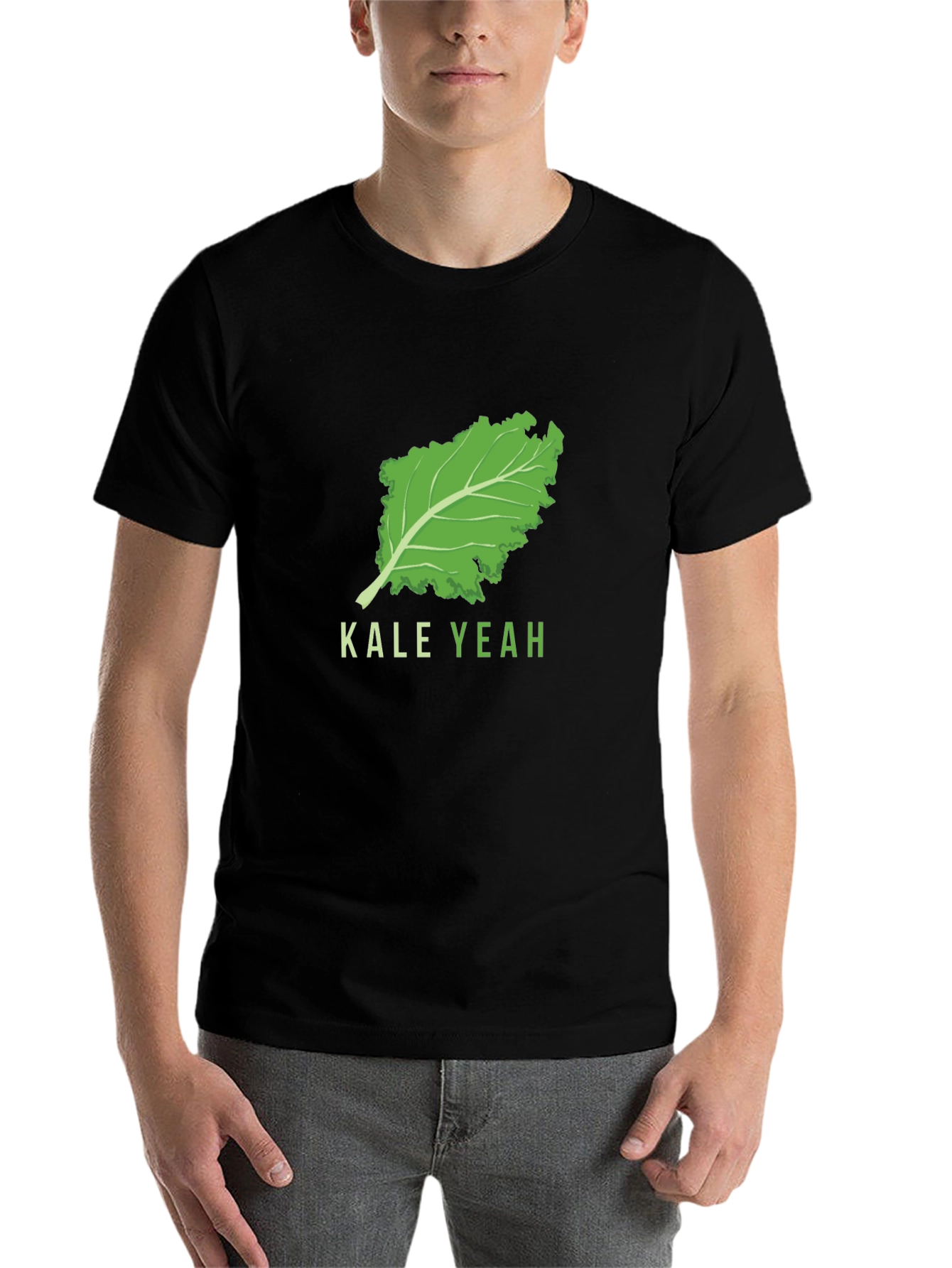 Black Kale Yeah T-Shirt - Black Cotton Tee view 7
