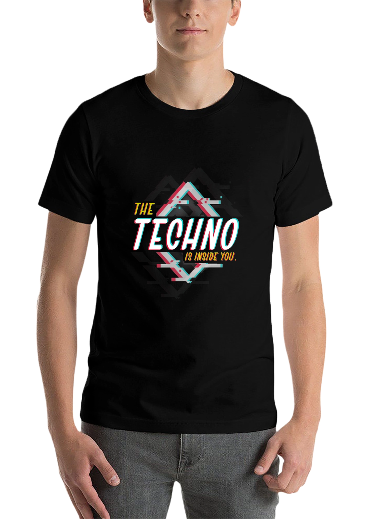 Black The Techno is Inside You Graphic Tee - Black Cotton Shirt view 7
