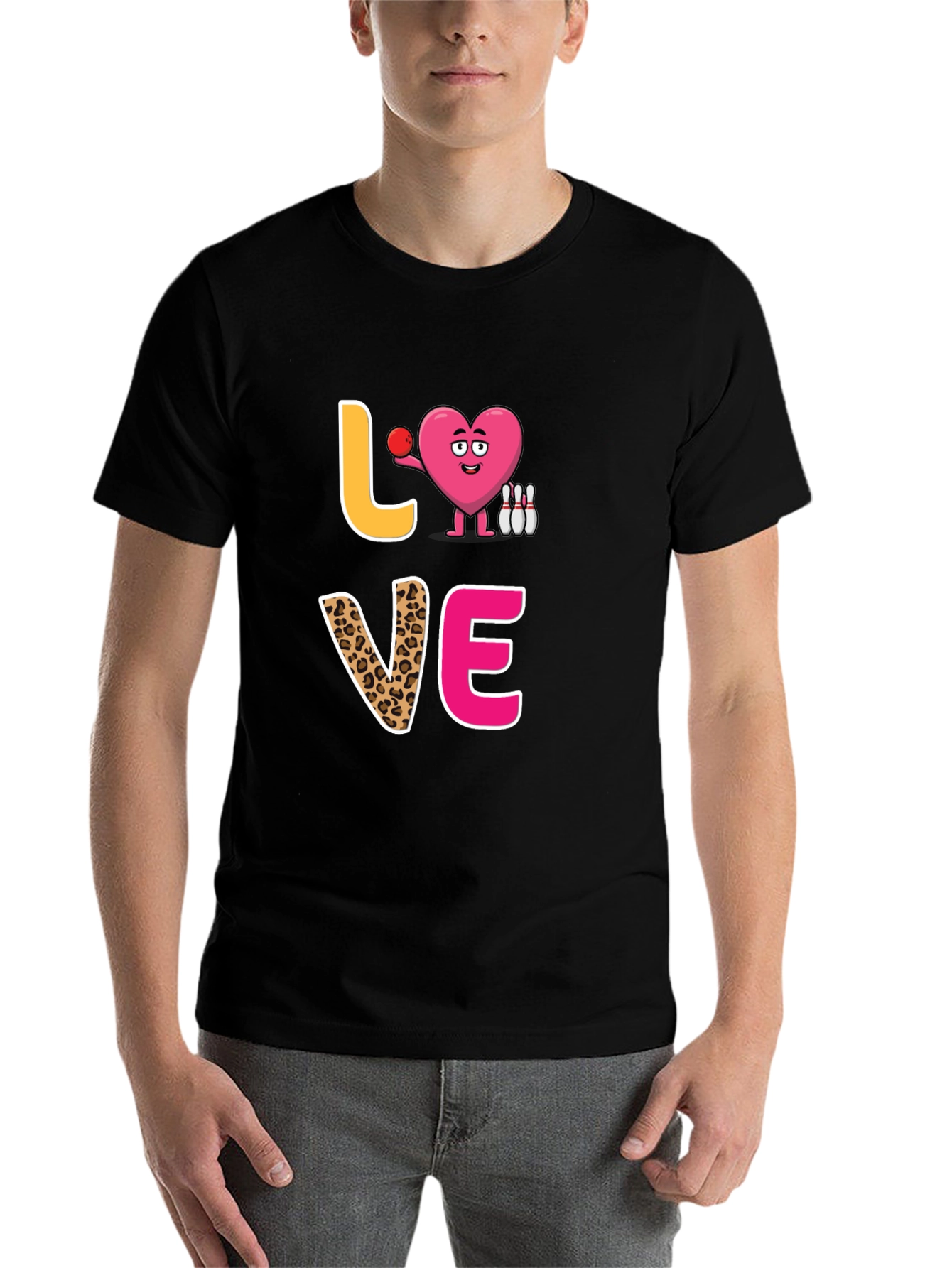 Black Love Bowling Graphic T-Shirt view 7