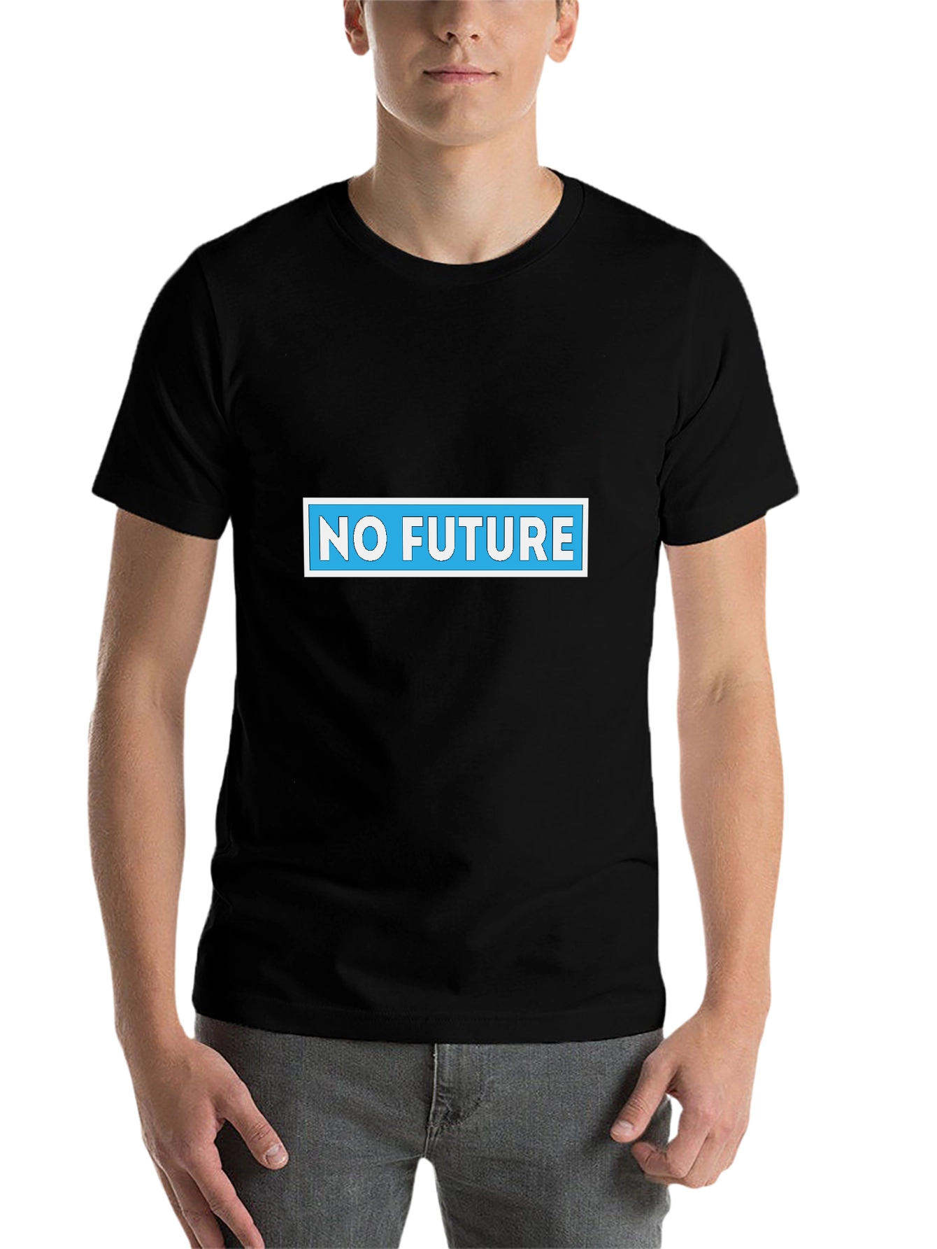 Black No Future Graphic Tee - Black Cotton Blend view 7